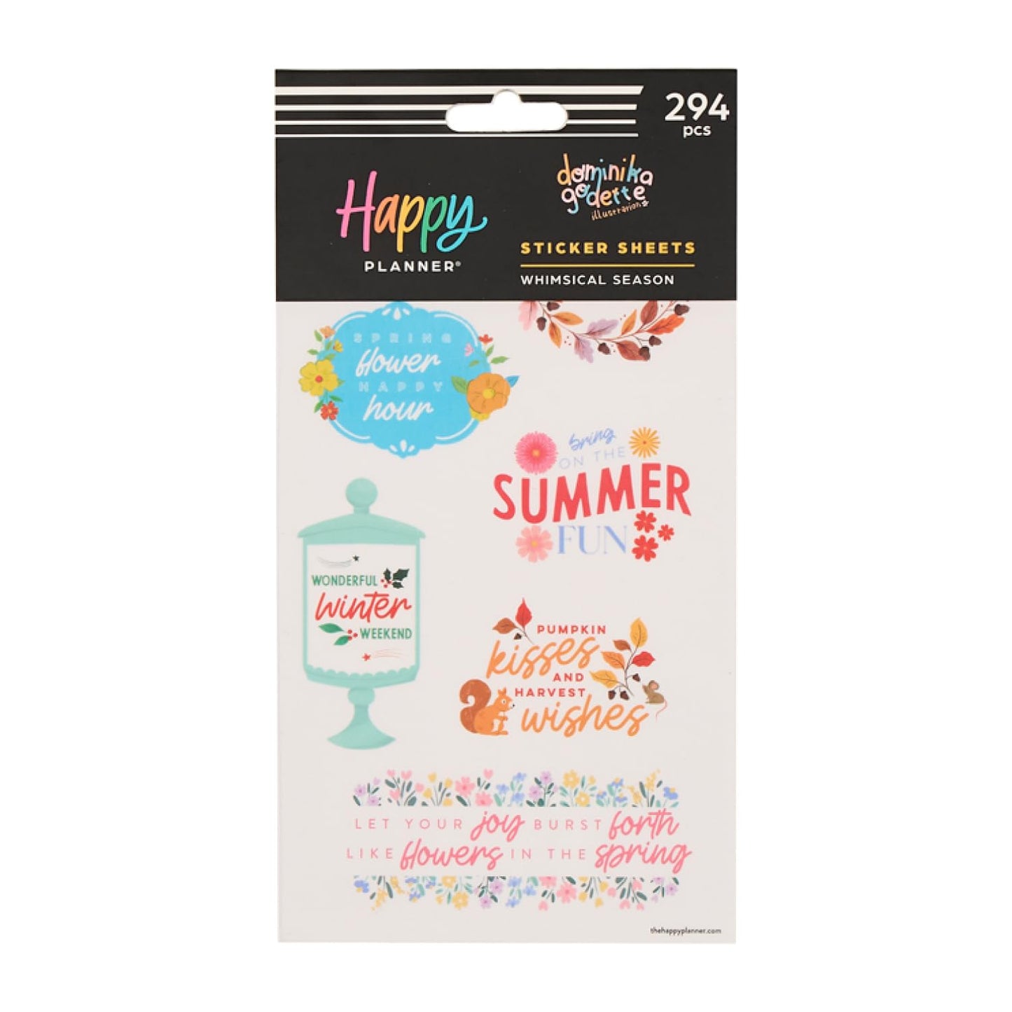 Happy Planner 15-Sheet Sticker Pack for Calendars, Journals, and Planners, Scrapbook Accessories, Classic Size, 294 Stickers Total, Whimsical Season