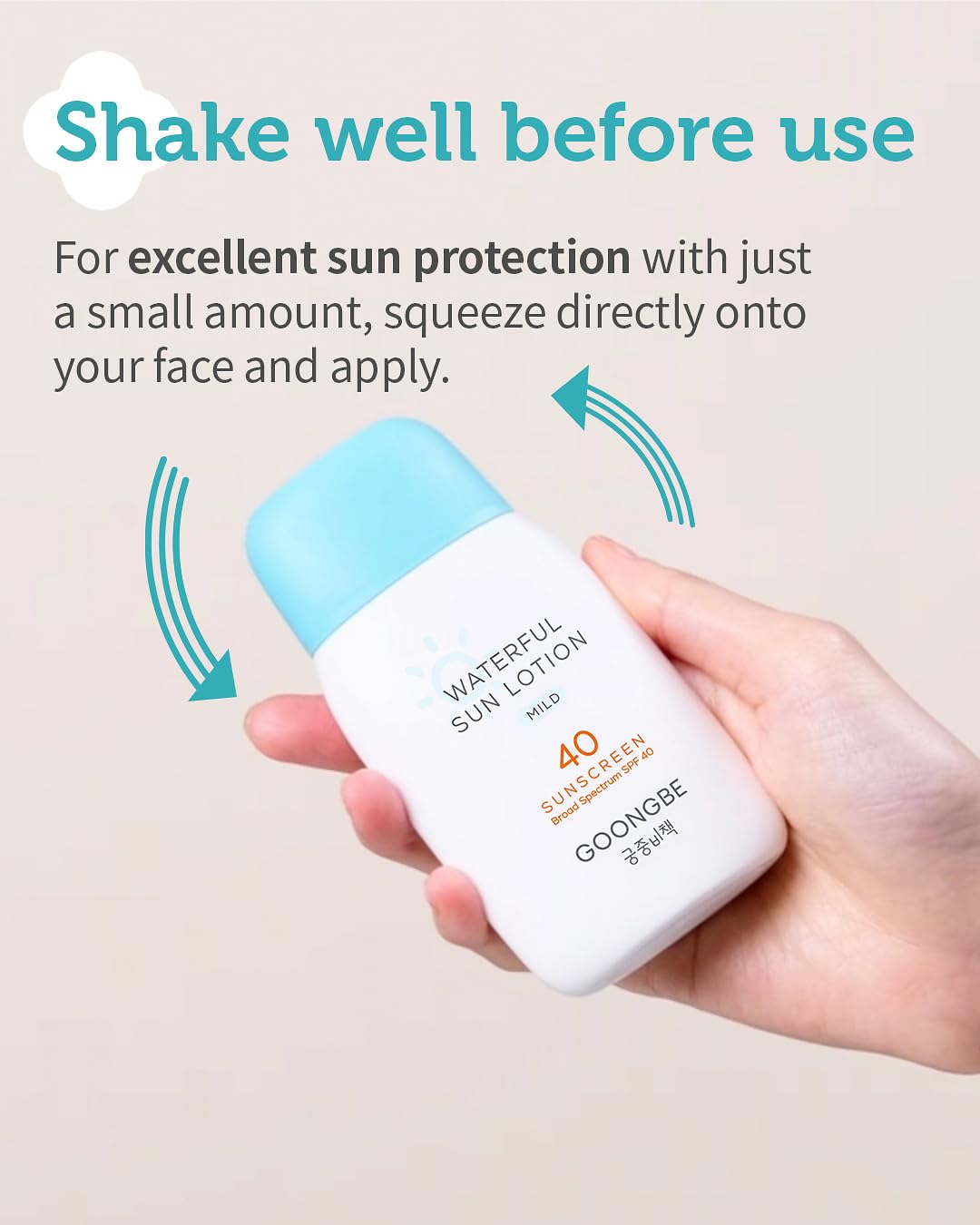 Waterful Sun Lotion Mild SPF 40 - Zinc Oxide Water Resistant Mineral Sunscreen for Babies, Kids & Adults - Hypoallergenic, Vegan, Reef-Safe - Korean Sun Care for Sensitive Skin, 2.82 fl.oz.