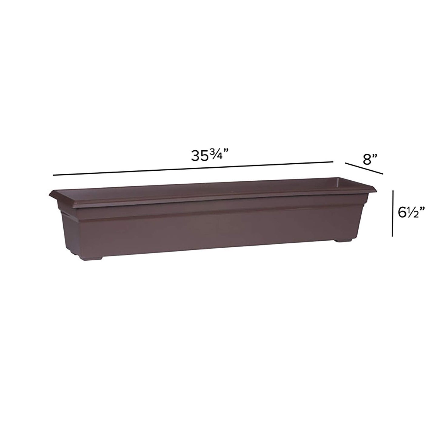 Root & Vessel 16363, Brown, Countryside Flower Box Planter, 36-Inch
