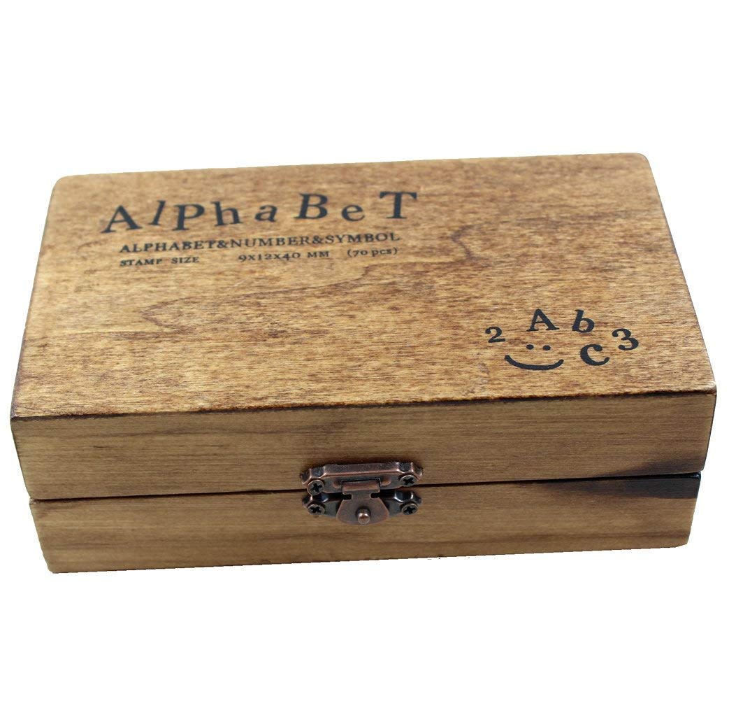 Estone 70pcs/set Wooden Box multipurpose Number Alphabet Letter Wood Rubber Stamp New