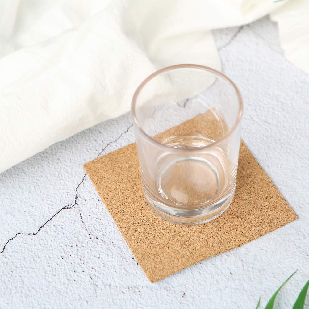 40 Pcs Square Self-Adhesive Cork Sheets,4"x 4" Cork Mats Backing Sheets Mini Wall Cork Tiles for Heat Resistant Coasters and DIY Crafts Supplies