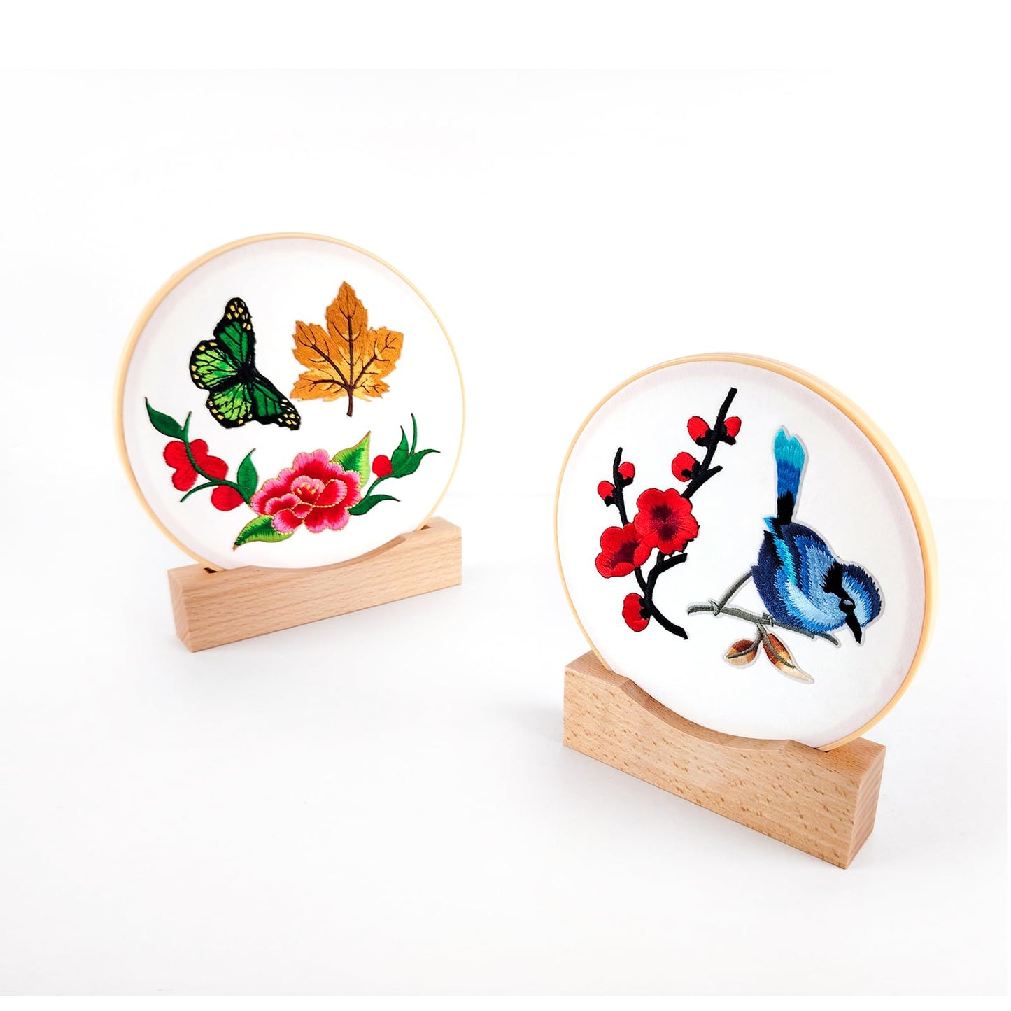 Embroidery Hoop Stand Base 3Pack Embroidery Stand 2 Tier Groove Design Embroidery Display Stand Base ，Embroidery Hoop Display Cross Stitch Kits (Suitable 4-6.7IN Frame)
