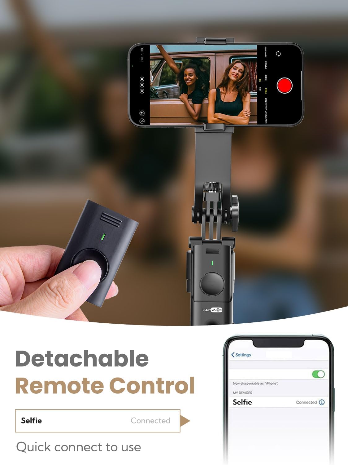 Auto Face Tracking Tripod for iPhone 360°Rotation,Selfie Stick for Android w/Remote&Ground Spike,68” Phone Tripod Stand That Follows Your Movement for Video Recording,Vlogging(R01)