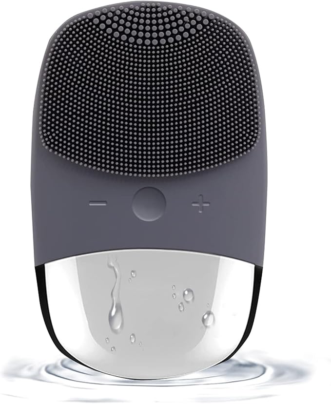 Facial Cleansing Brush, 3-in-1 Electric Soft Silicone Waterproof Face Scrubber, USB Rechargeable IPX7 Waterproof Sonic Vibrating Face Brush for Deep Cleansing, Gentle Exfoliating and Massaging