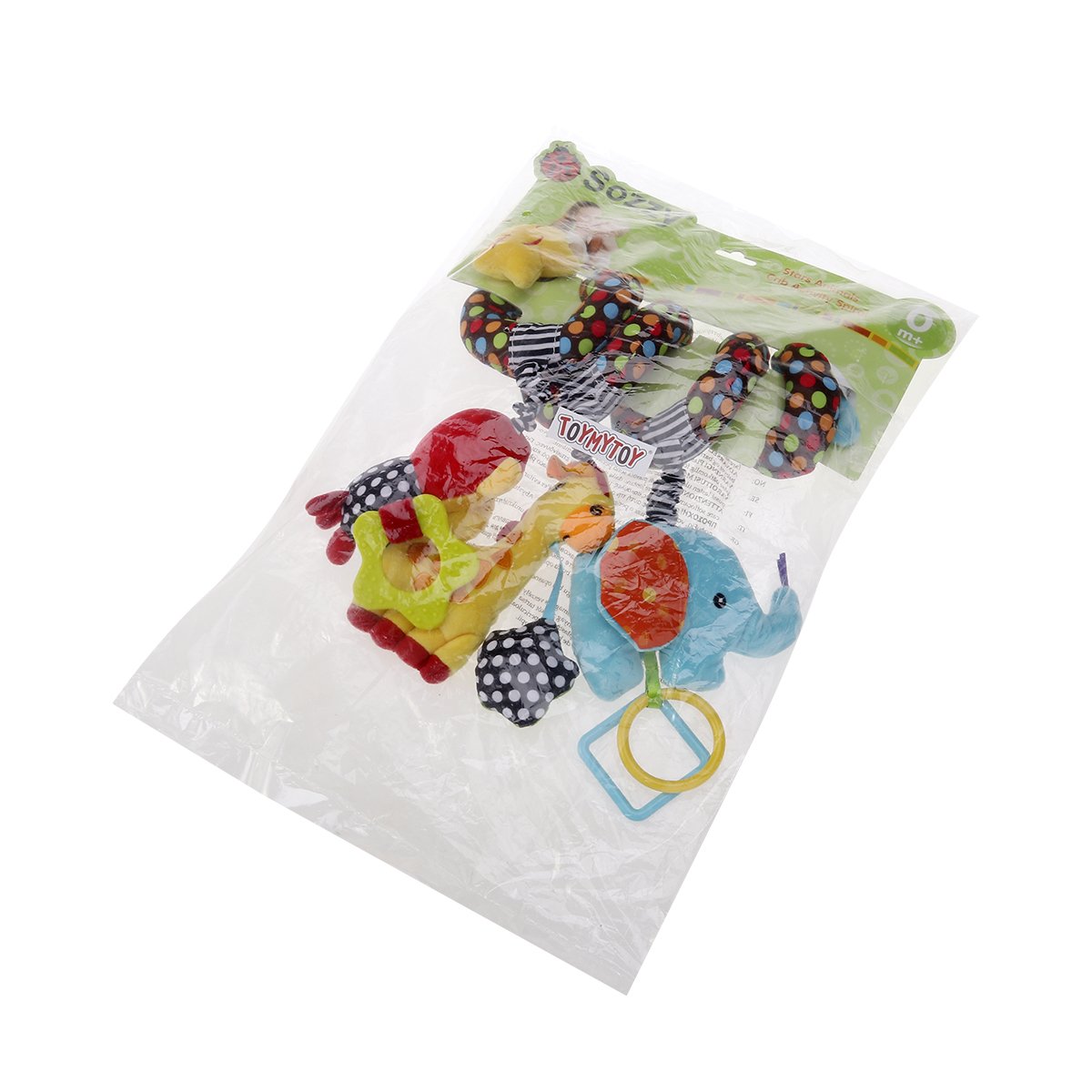 TOYMYTOY Car Seat Stroller Toy: Kid Plush Monkey Elephant Crib Hanging Rattles, Baby Spiral Carseat Bed Stroller Sensory Toy Newborn Essentials