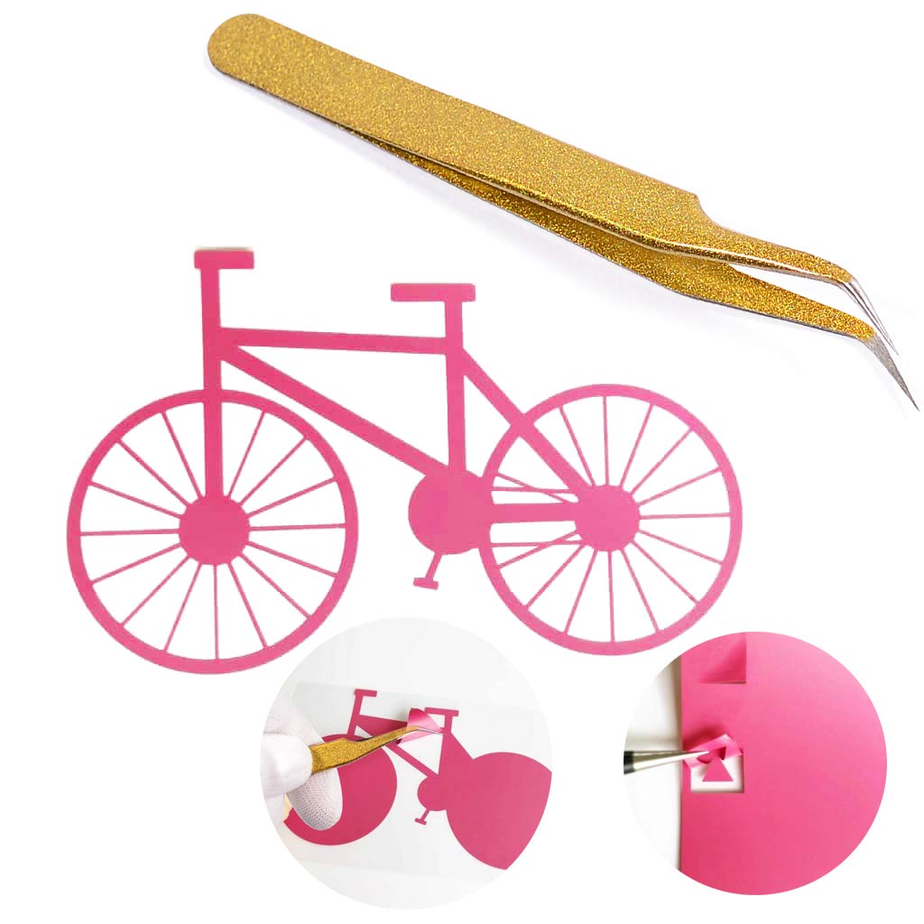 AHCHAY Craft Vinyl Weeding Tool Kit for Adhesive Contact Paper Application, with Vinyl Squeegee, Hobby Knife & Blades, Little Hard Scraper, Tweezer, Vinyl Safety Cutter, Weeder Hook