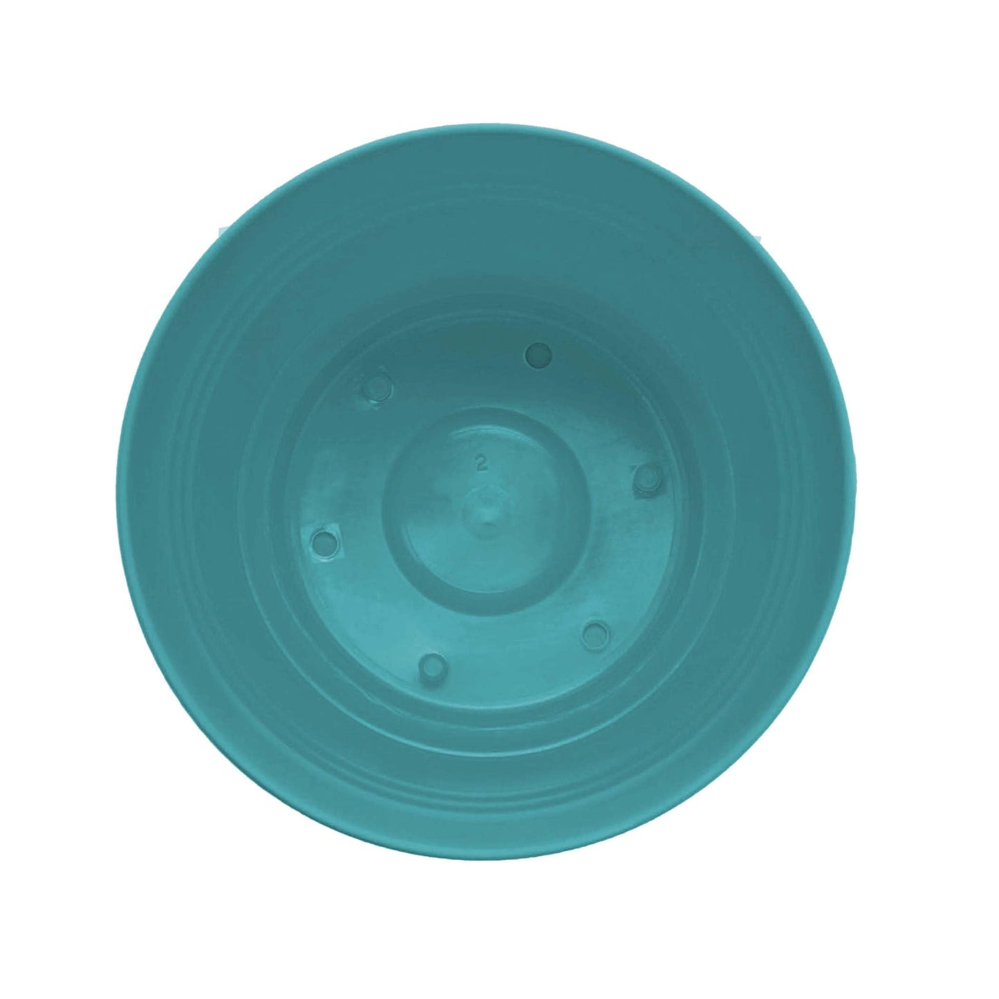 Bloem Saturn 5" Round Plastic Planter - Indoor/Outdoor, Snap-in Saucer & Drainage Holes, Bermuda Teal, 4-Pack