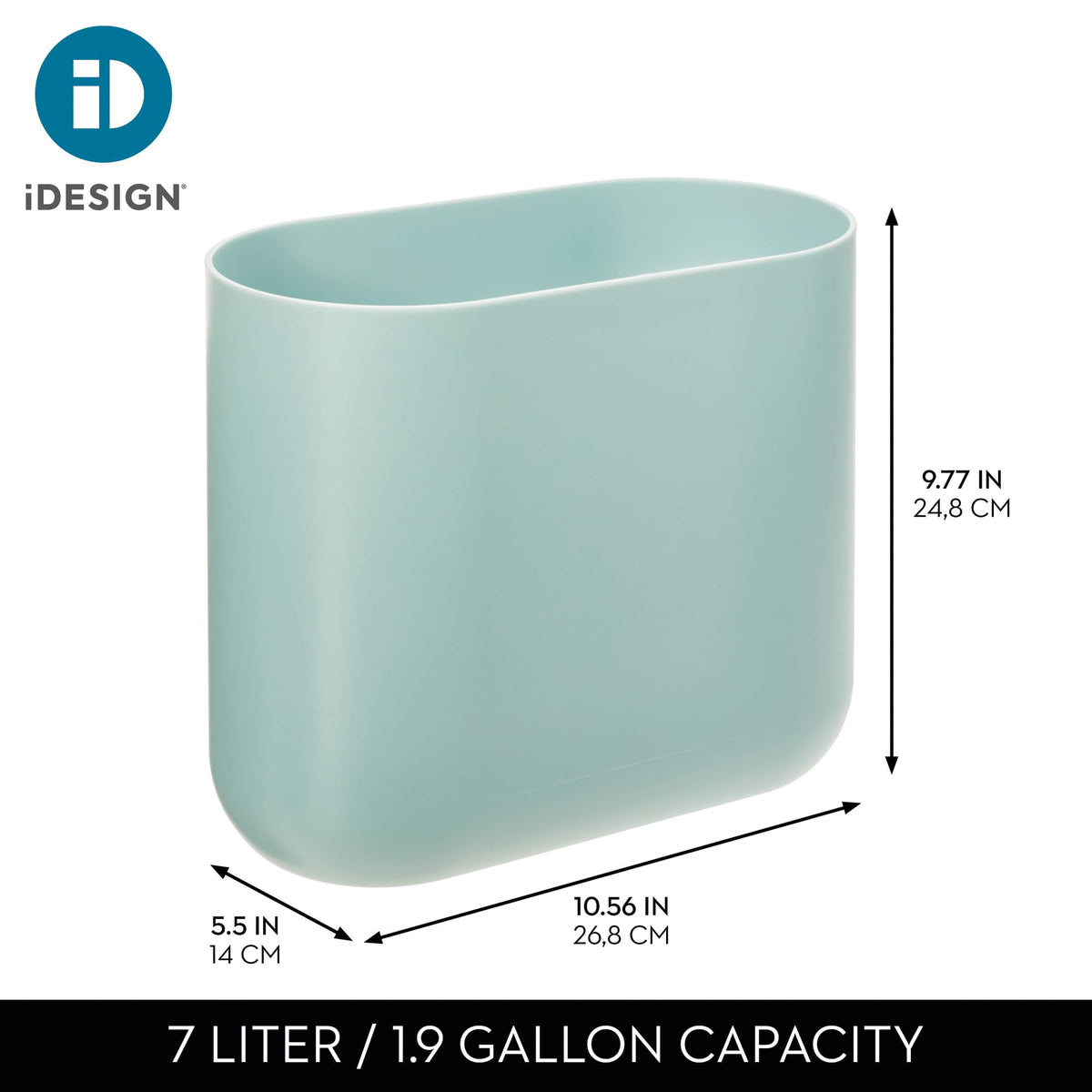 Small Slim Plastic Bathroom Trash Can (2 Count)