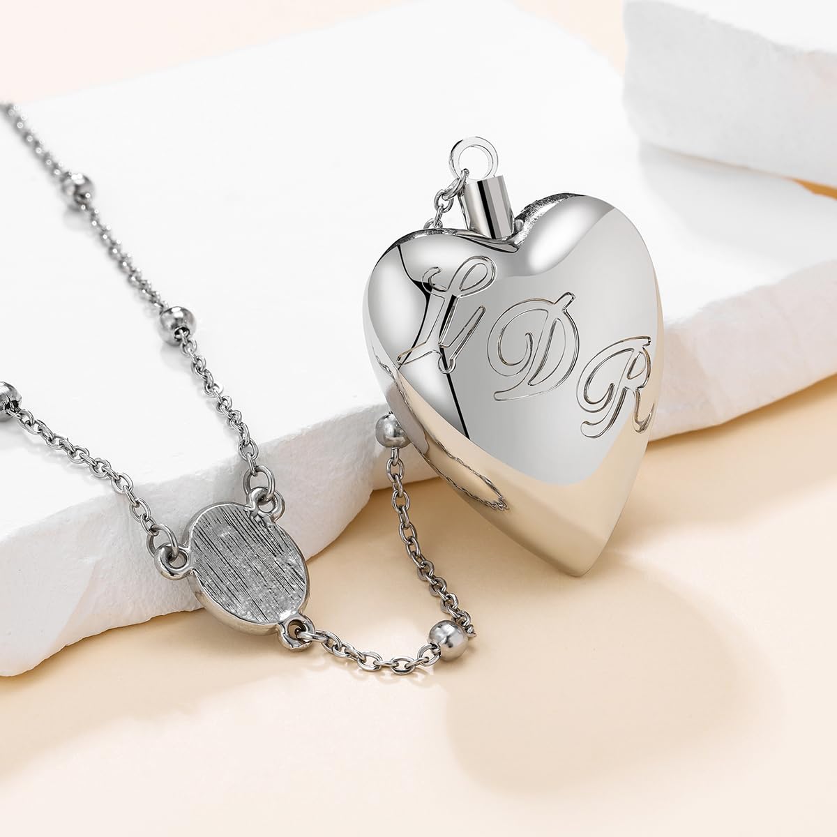 Heart Serpent Pendant Necklace Silver Stash Necklace With Spoon Solid Silver Plated Necklaces Jewelry Gift for Women