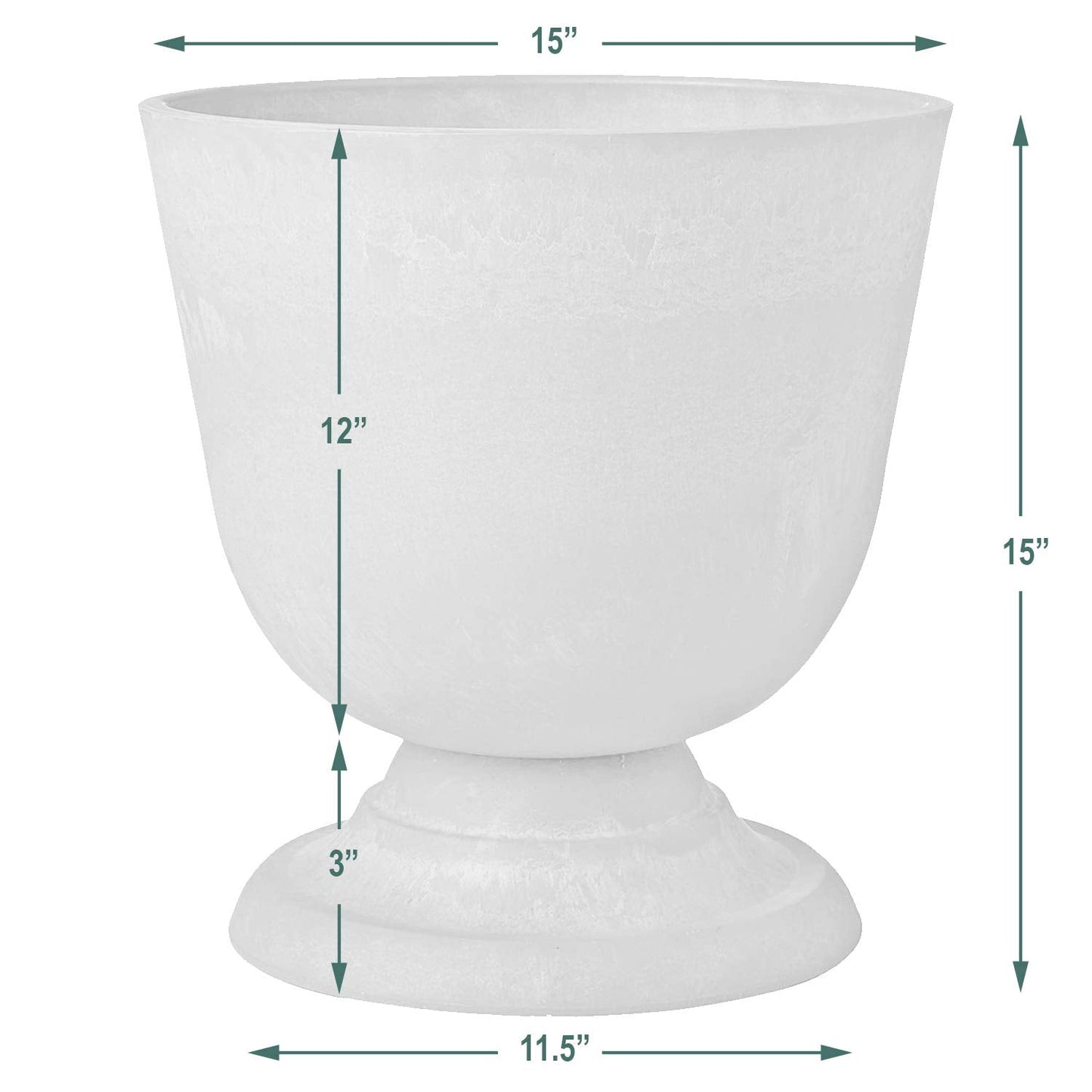 Arcadia Garden Products PSW BC38BK Classical Urn, 15 by 15", Black