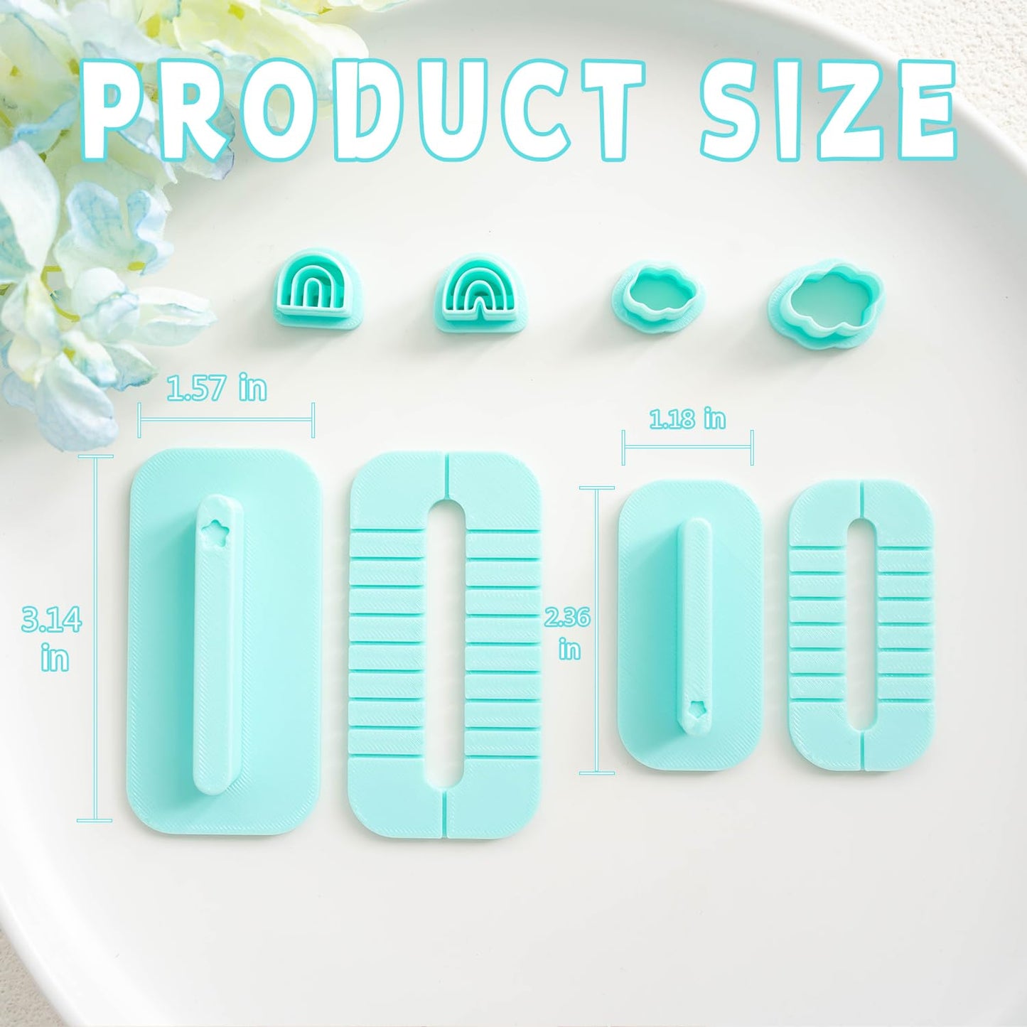 Tainsky Rainbow Guide Polymer Clay Tools, 8 Shapes Rainbow Shaper Polymer Clay Cutters, Rainbow Guide Earring Guide for Polymer Clay Earrings