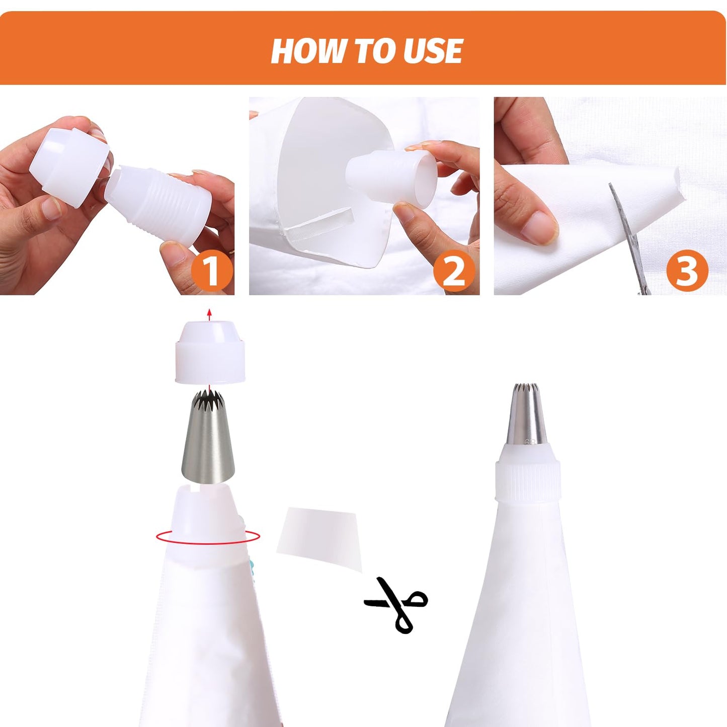 Reusable Cotton Piping Bags and Tips Set- 9pcs Frosting Piping Kit Cupcakes, Cookies Durable Cotton Exterior, Easy to Clean, Eco-Friendly Baking Kit for Home Bakers & Chefs