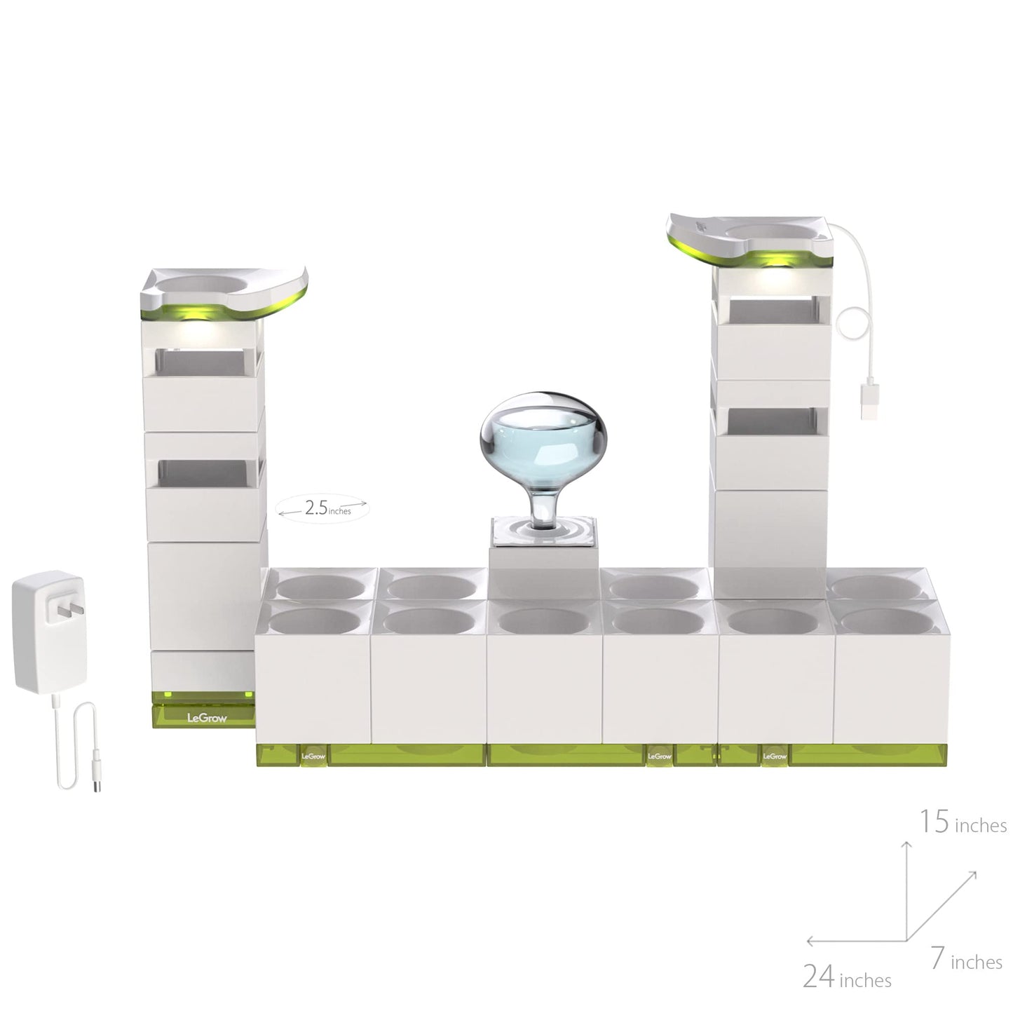 LeGrow Home Garden, Enjoy The Natural Landscape Daily, Automatic LED Grow Light, 7 Days Watering Free Ecosystem, Modular Design Fits Any Space, Write, [Plants NOT Included].