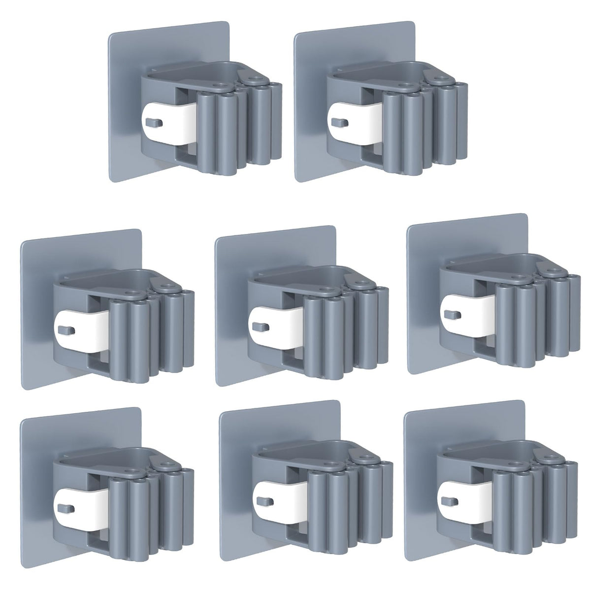 8 Pack Self Adhesive Broom Holder Wall Mount (8 Count)