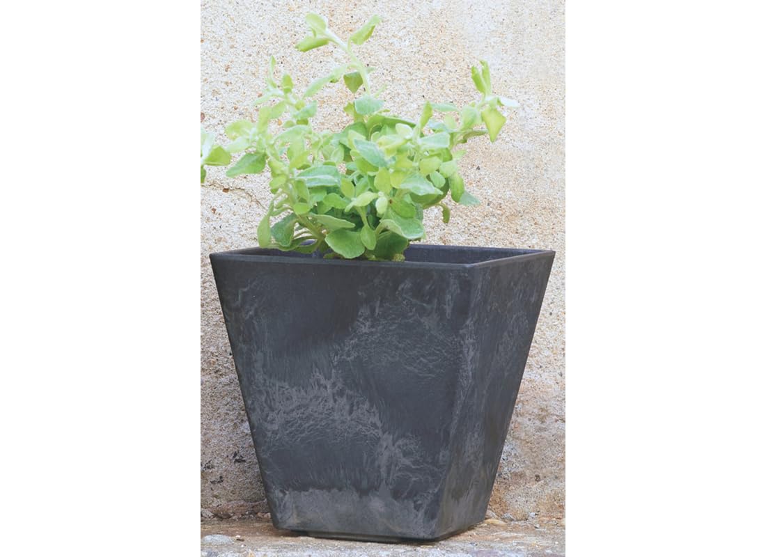 ArtStone Root & Vessel, Black, 35128 Ella Square Planter, 12, Inch