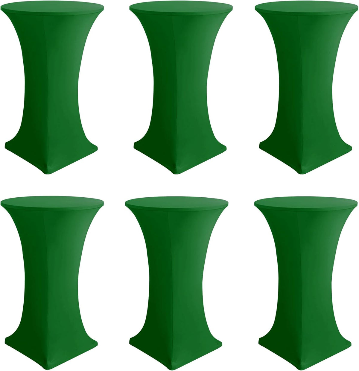 Cocktail Table Covers-Spandex Round High Top Table Cloths 6 Pack 32x43 Inch-Green Stretch Fitted Bar Tall Tablecloth for Pub Bistro Highboy Party Event Banquet Height Folding Satnding Tables
