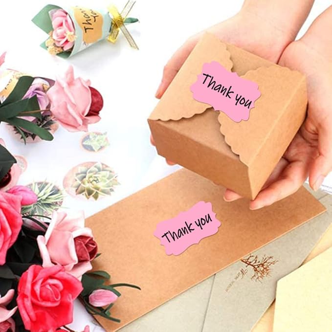 2 x3 Pink Label Stickers, Self-Adhesive Gift Tag Stickers, Write on Blank Labels for Essential Oil Bottles, Gifts, Name Tags, Fancy Shapes 200PCS