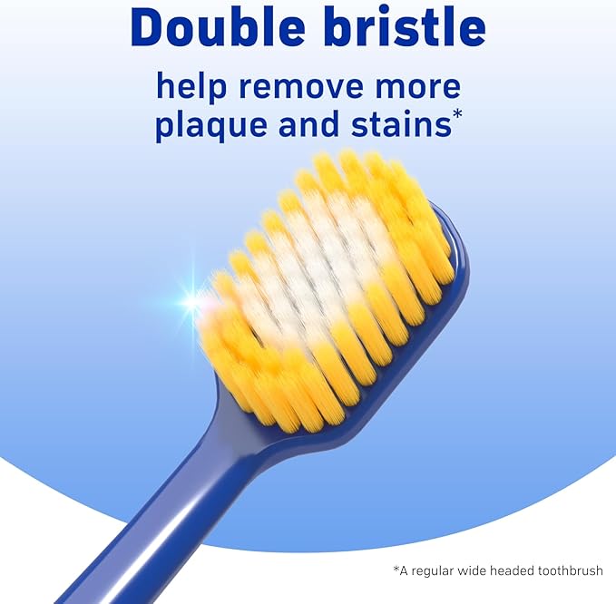 Adult Wide Head Soft Hair Toothbrush, Manual Toothbrush, Excellent Cleaning Effect for Large Head, Ultra Soft Brush Double Bristle Cleaning Effect is Better 4count（Pack of 1）