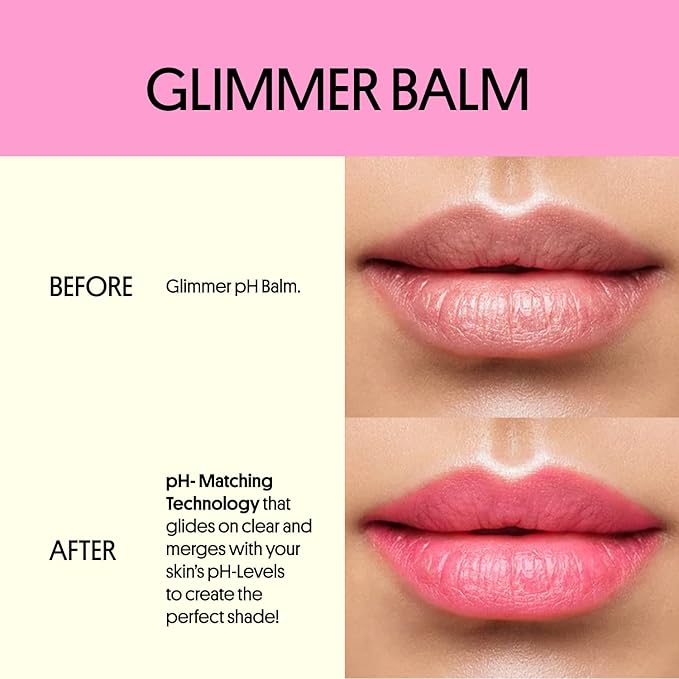 Winky Lux Lavender Glitter Confetti Balm & Rosé Glimmer Balm Duo – Nourishing pH Lip Balms with Color Changing Pink Tint, Hydrating Formula Softens Lips