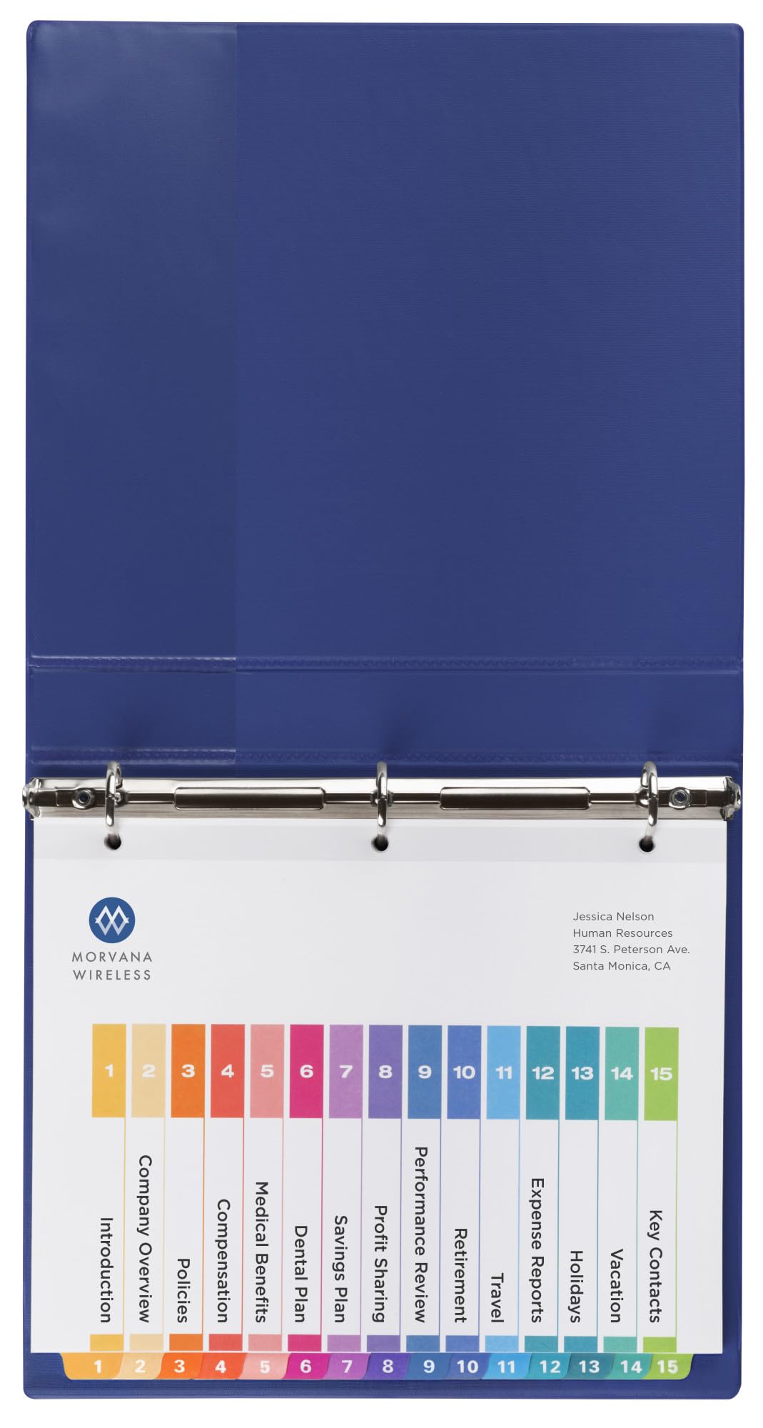 Avery 15 Tab Dividers for 3 Ring Binders, Customizable Table of Contents, Multicolor Tabs, 6 Sets (11197)