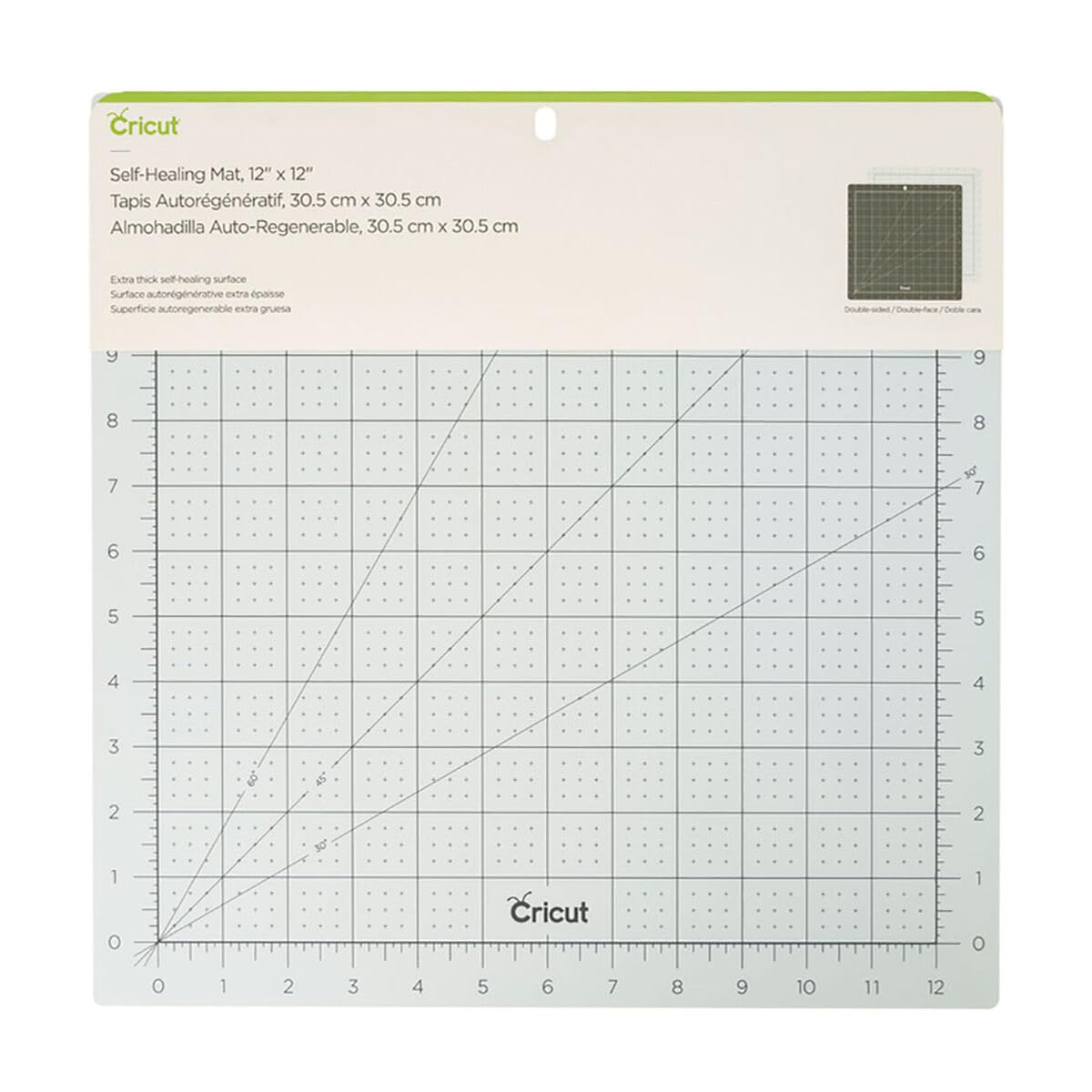 Cricut Self Healing Cutting Mat - Mat for use with TrueControl Knife, Rotary Cutter, Craft Knife, Xacto Knife - 12" x 12" [Blue]
