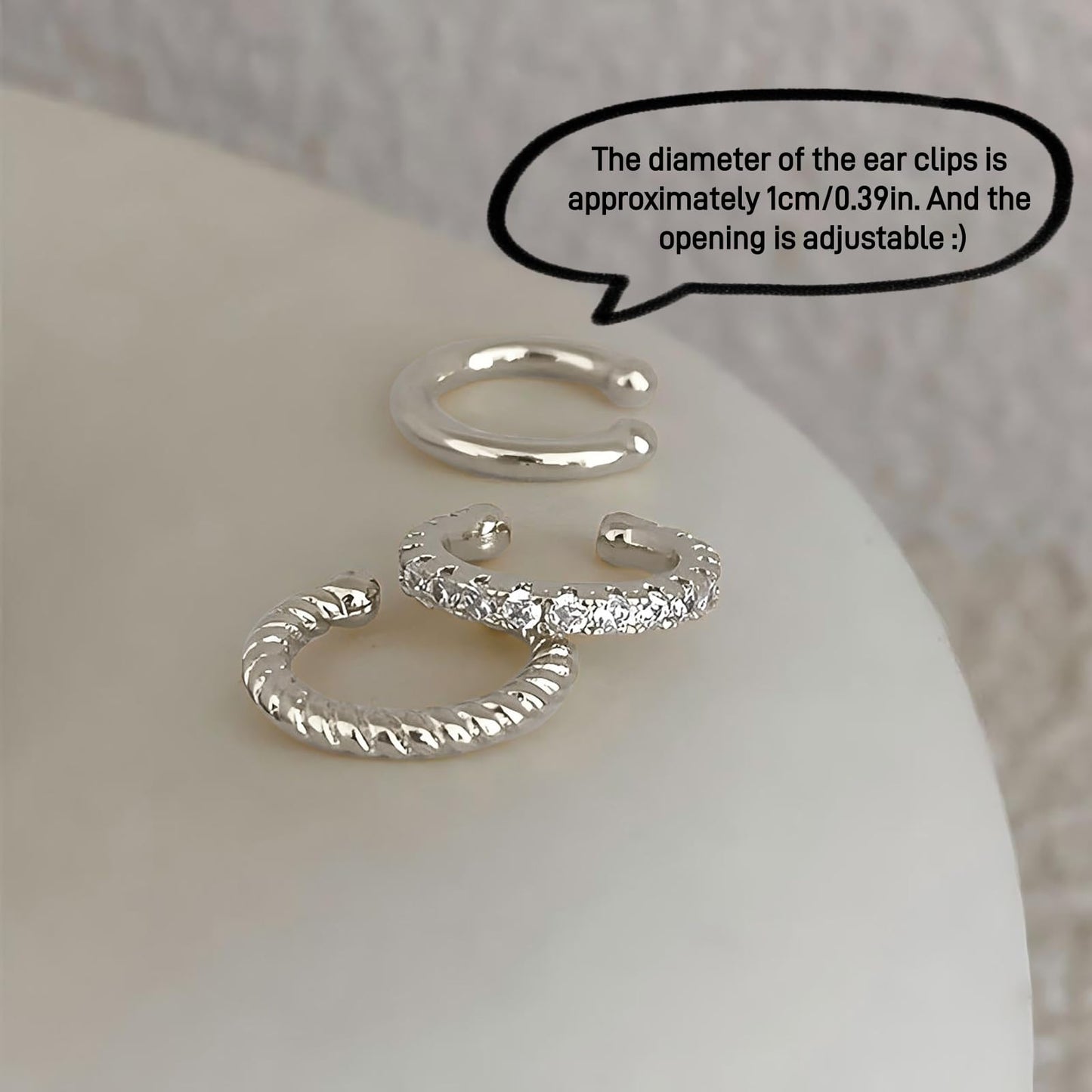 3 Pcs Ear Cuff Earrings For Women Non Piercing Gold Silver Clip On Cartilage Earrings CZ Hoops Cartilage Small Minimalist Wrap Ear Clips Sets