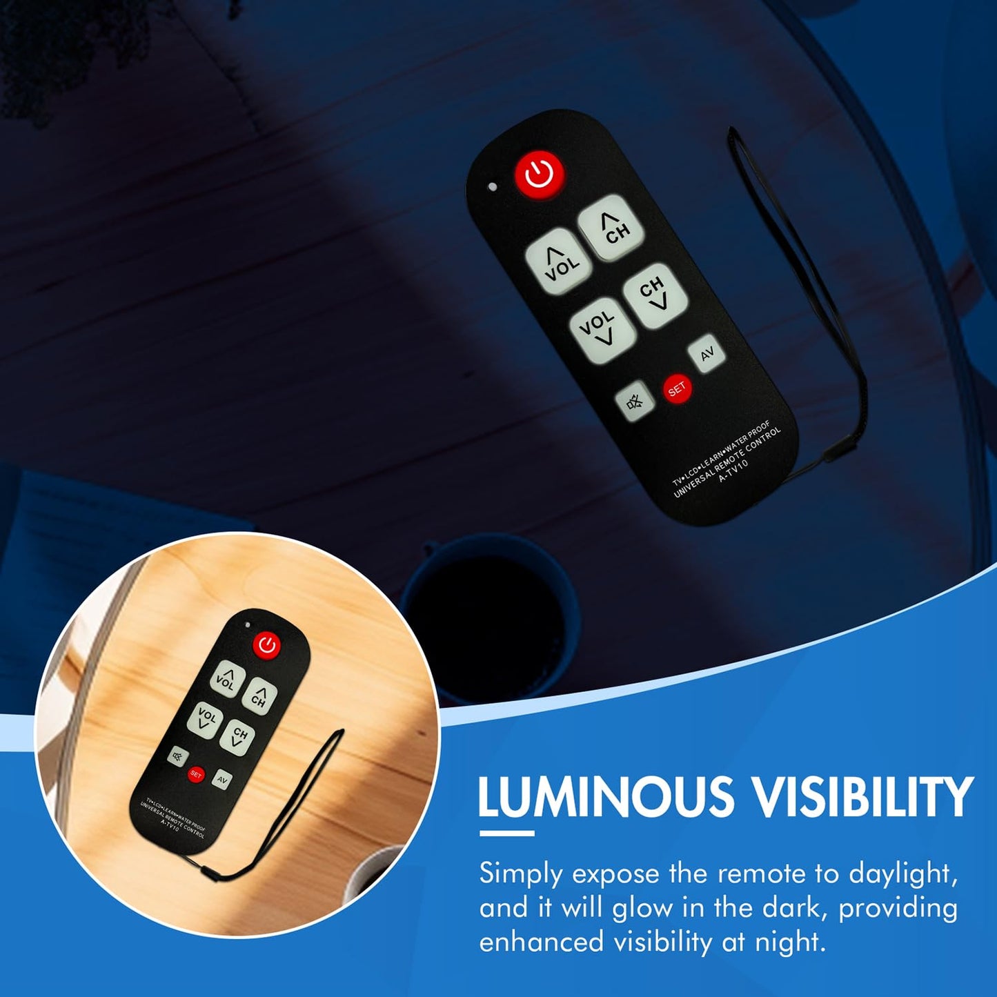 Universal Big Button TV Remote for Seniors, Elderly - Simple Remote - Easy to Use and Set Up with Auto Search & Learning Functions for Major TV Brands, Dementia Friendly Gifts