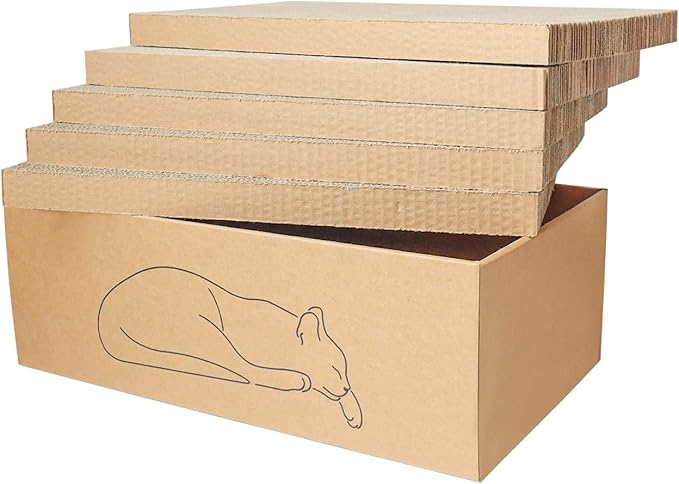 Kidding Pets Cat Sofa Shape Scratch Pad for Large Medium Small Indoor Cats,Larger-Sized Recyclable Reversible Cardboard Cat Couch for Resting Claw Grinding and Playing