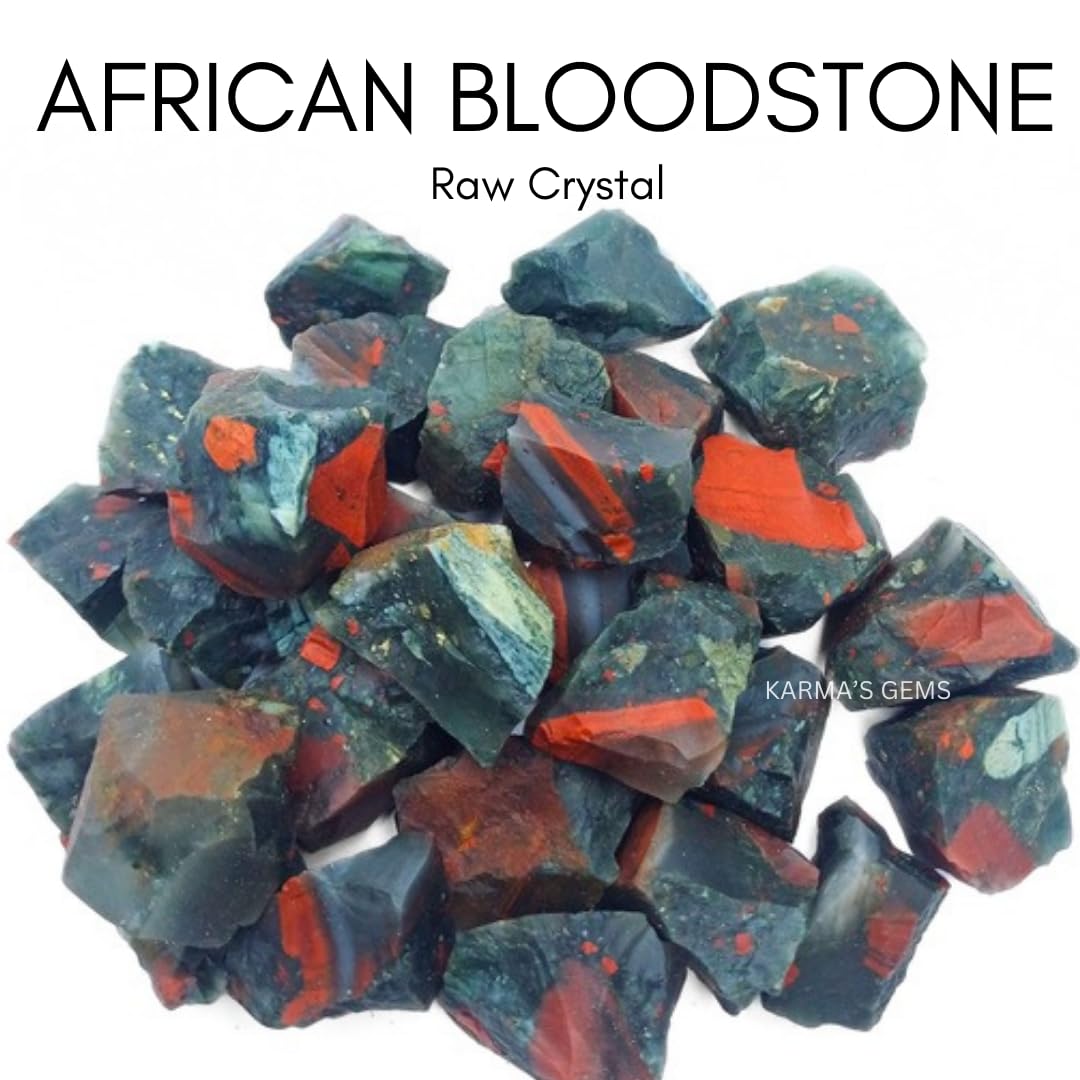 Crystals, Rocks, Crystals and Healing Stones, Witchcraft Supplies, Healing Crystals, Stones, Healing Stones, Rock Collection, Agate, Raw Stones (African Bloodstone, 2 Pcs)