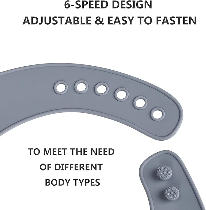 Adult Bibs for Men Women Adjustable Washable Silicone Adult Bibs for Elderly with Crumb Catcher (Dark Grey)