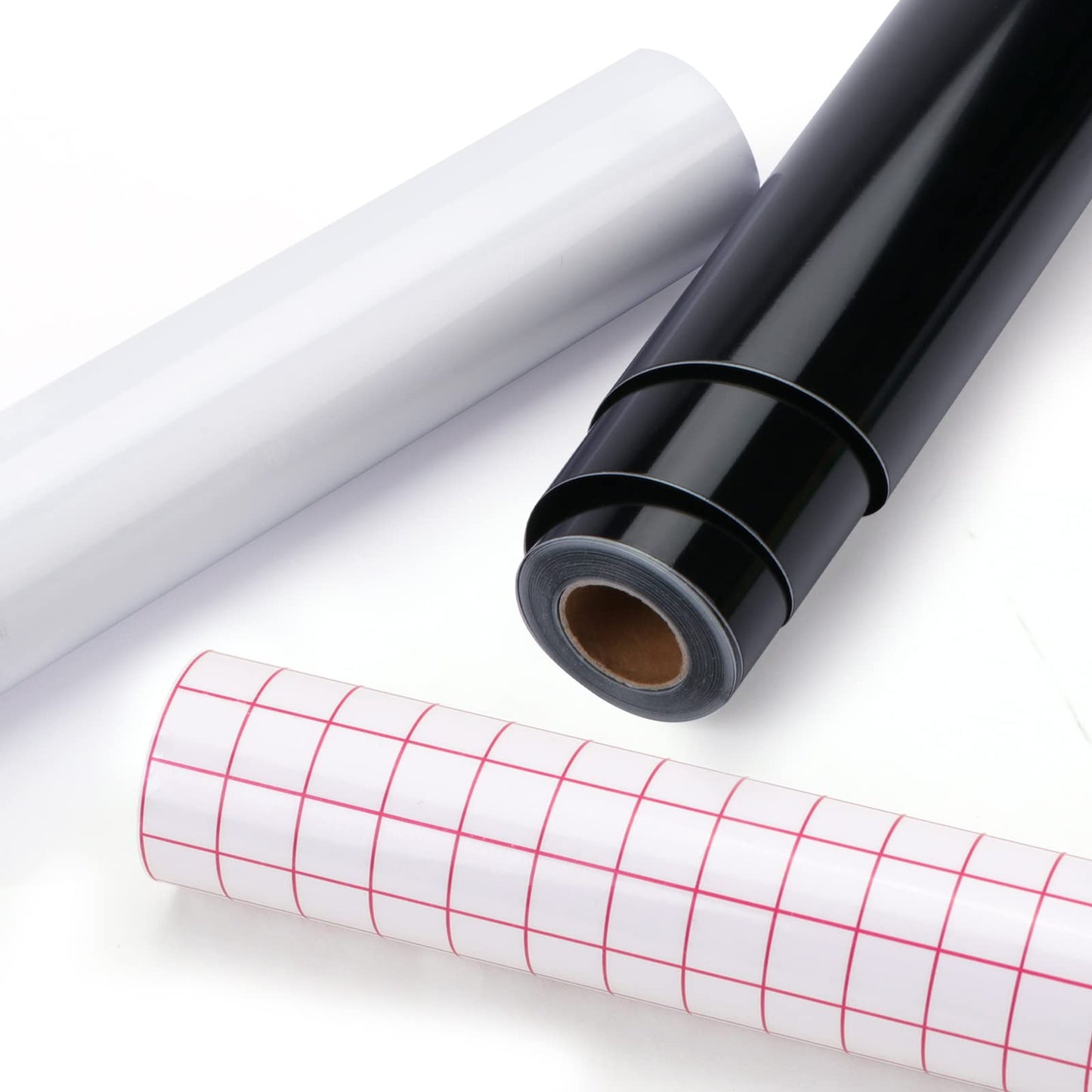 HTVRONT Permanent Vinyl Roll with Transfer Tape, 12" x 14FT Black & White Adhesive Vinyl Compatible with Cricut Cutting Machine, Silhouette - 2 Rolls Easy to Weed & Transfer