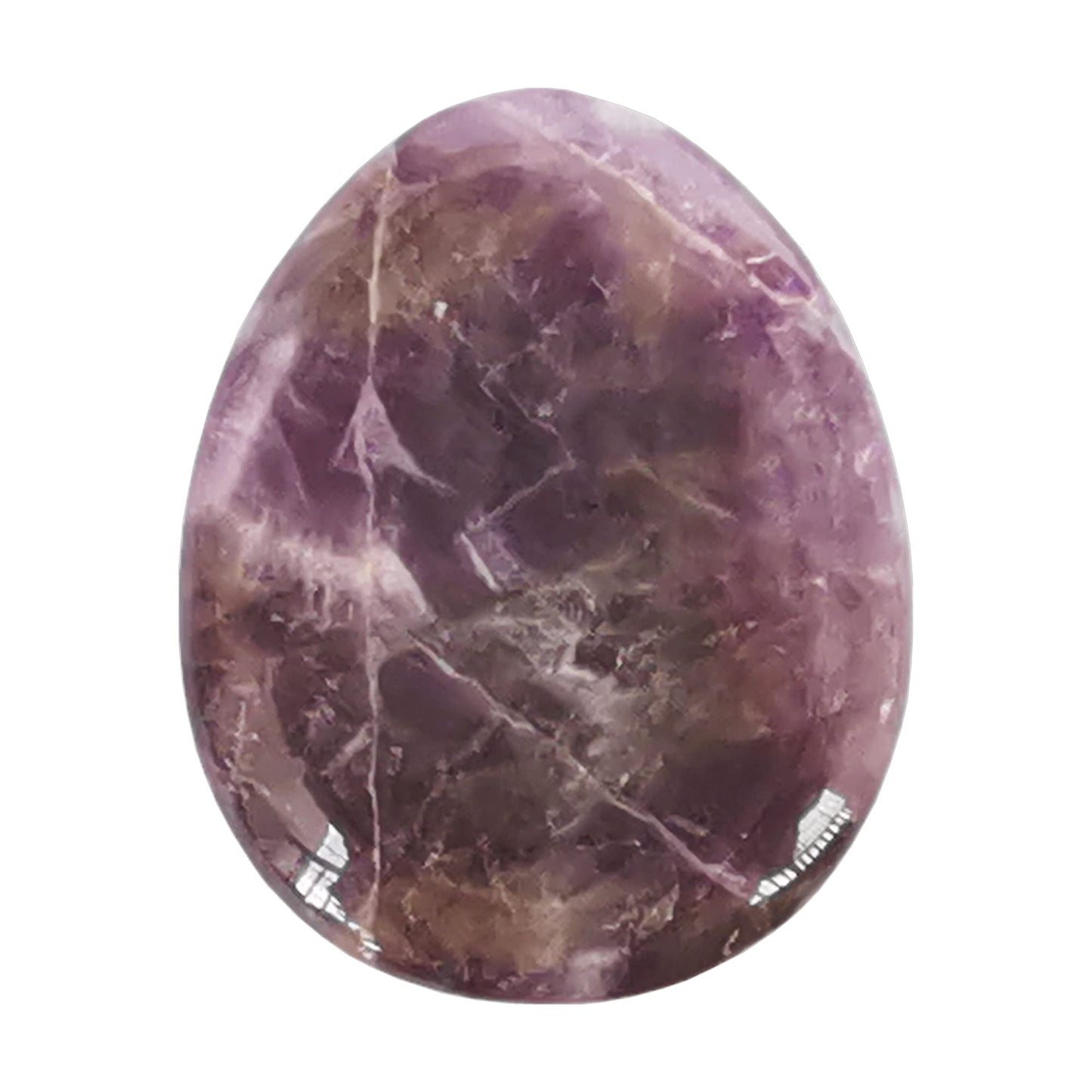 Bacatgem Natural Amethyst Water Drop Chakra Thumb Worry Stone,Stress Relax Healing Reiki Crystal Pocket Palm Stones