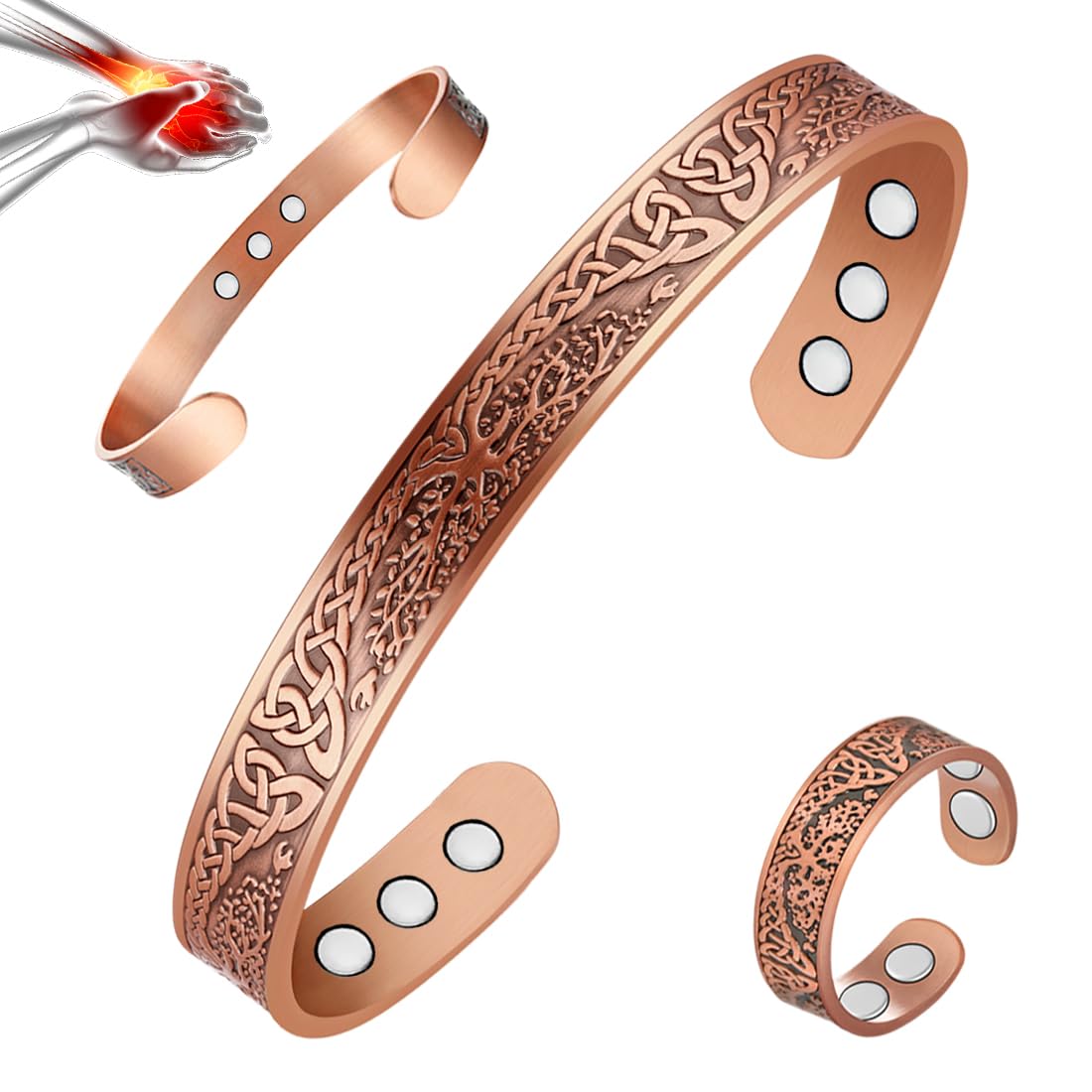Vicmag Copper Magnetic Bracelet Women Men Magnetic Bracelets 100% Solid Pure Copper Gift
