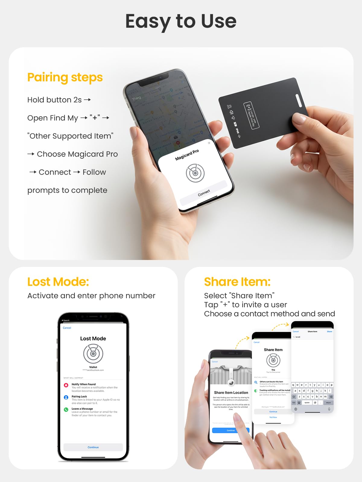 LOXP Wallet Tracker Card – Works with Apple Find My [Apple MFi Certified, iOS Only], Slim 1.65mm Bluetooth Item Finder, IP68 Waterproof, Wireless Rechargeable GPS Locator for Wallet, Keys & Luggage