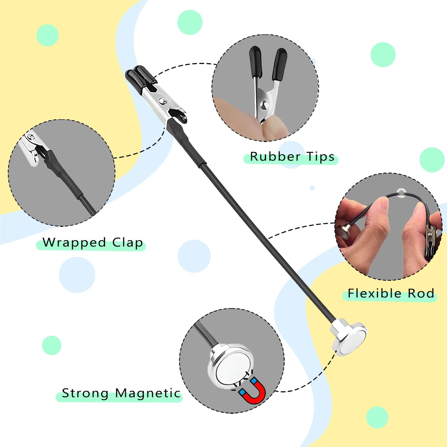 Magnetic Helping Hands for Soldering - All-in-One Station with 12 Flexible Clips, Steel Box & Brush - Ideal for Soldering, Model Painting, PCB Holder (Silver)