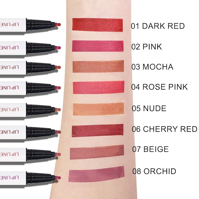 Kaely Mocha Longwear Liquid Lip Liner Waterproof, 24 Hour Long Lasting Lip Liner Stain Marker Pen, 2-in-1 Matte Semi Permanent Lipliner & Lipstick, Vegan & Cruelty-Free, 03