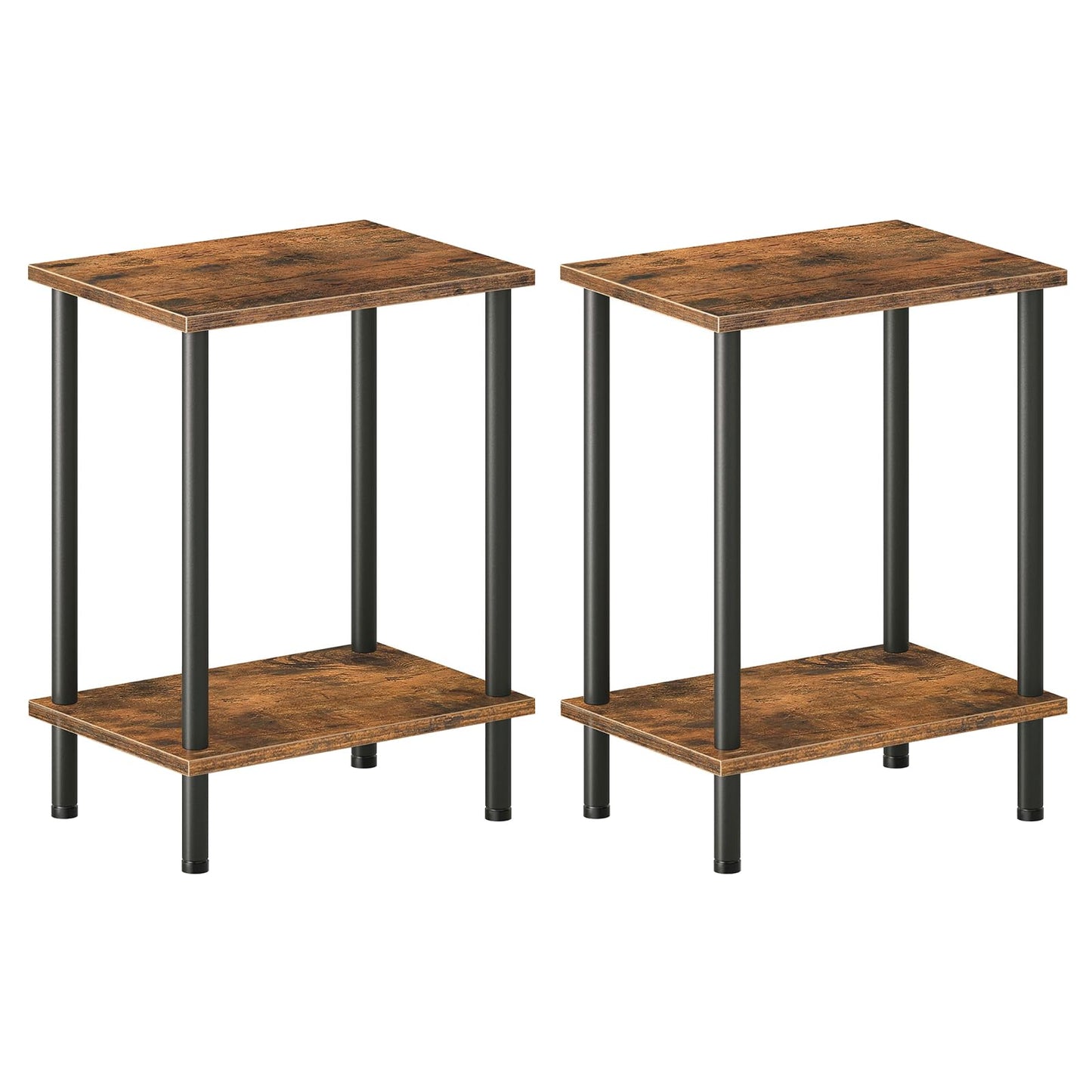HOOBRO End Table and Area Rugs Bundle, Nightstand with 2-Layer Storage Shelves, 2 x 3 ft Area Rugs Washable Non-Slip, BF09BZP201-BU01AR01