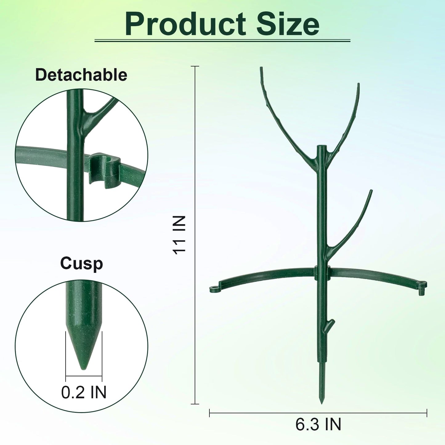 18 Pcs Plant Support Stakes & Plant Cage Support Rings, Plant Supports for Indoor Plants, Stackable Plant Holder Stick, Small Plants Potted Plants Flower Other Climbing Plants (6.4 "Wide X 11" High)