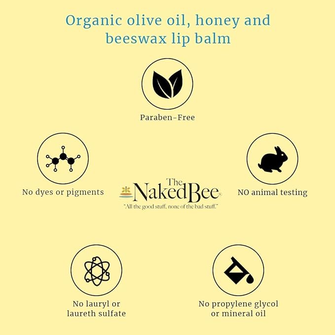 The Naked Bee Lip Balm in Orange Blossom Honey, Grapefruit Blossom Honey, and Pomegranate & Honey 0.150z + Jasmine & Honey 8oz + Coconut & Honey Moisturizing Hand & Body Lotion 6.7oz