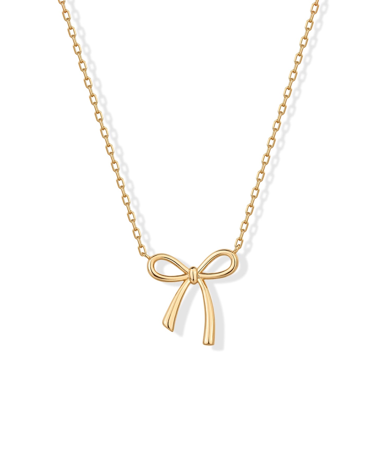 PAVOI 14K Yellow Gold Plated Bow Pendant Necklace for Women | Coquette Chain Necklace