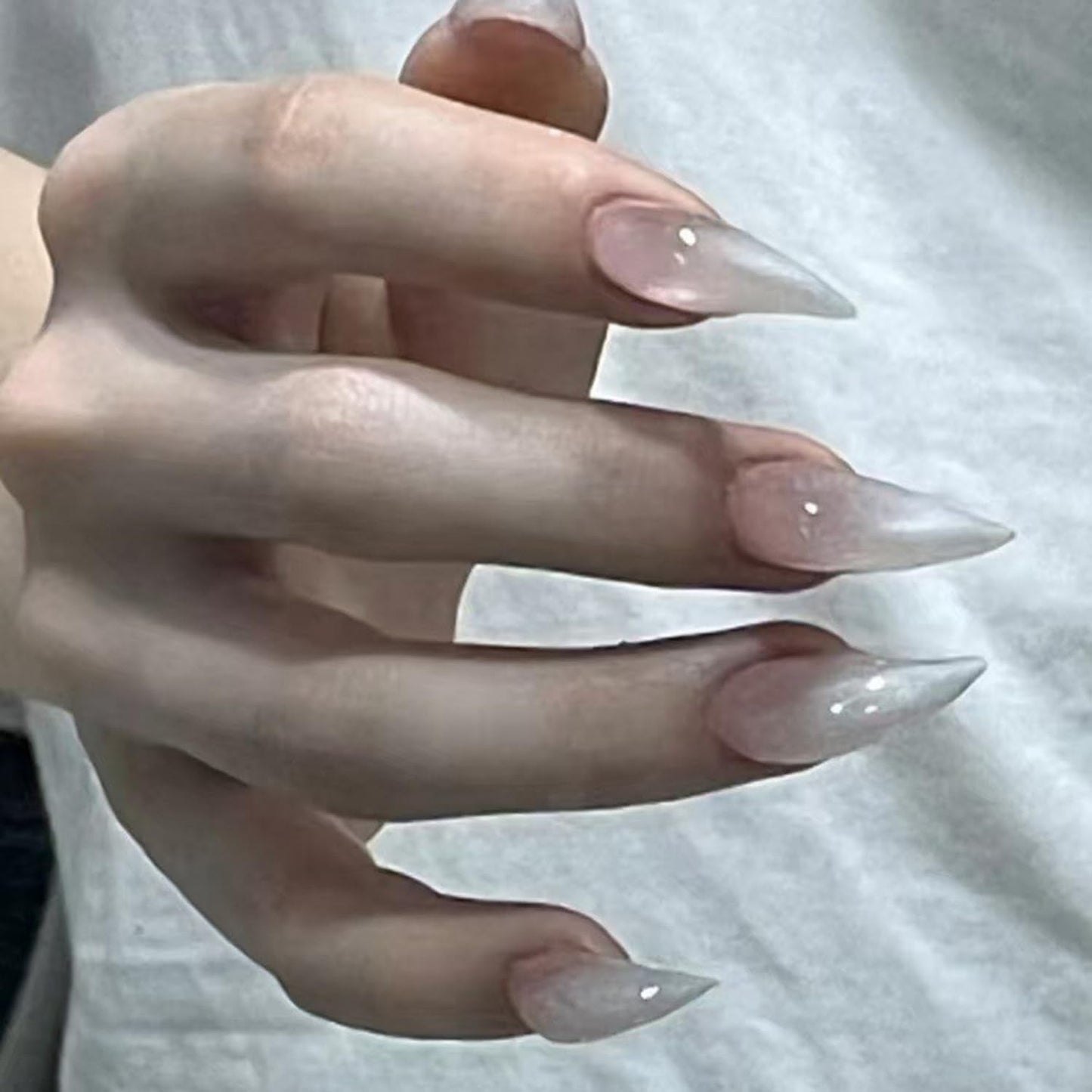 Luxury Press on Nails Medium Curved Stiletto Handmade Eagle Claw Unique Reusable ABS Material Fake Nails Dragon Claw False Nails with Designs Cat Claw Glossy Glue on Nail Thick Acrylic Nail(M)