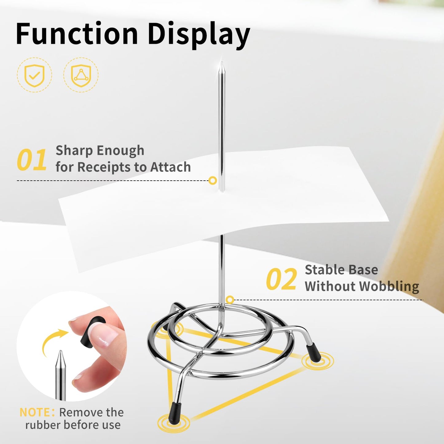 Ticket Stabber for Restaurant, 6PCS Ticket Receipt Holder Check Spindle Orders Spike for Businesses Kitchen Office Paper Notes