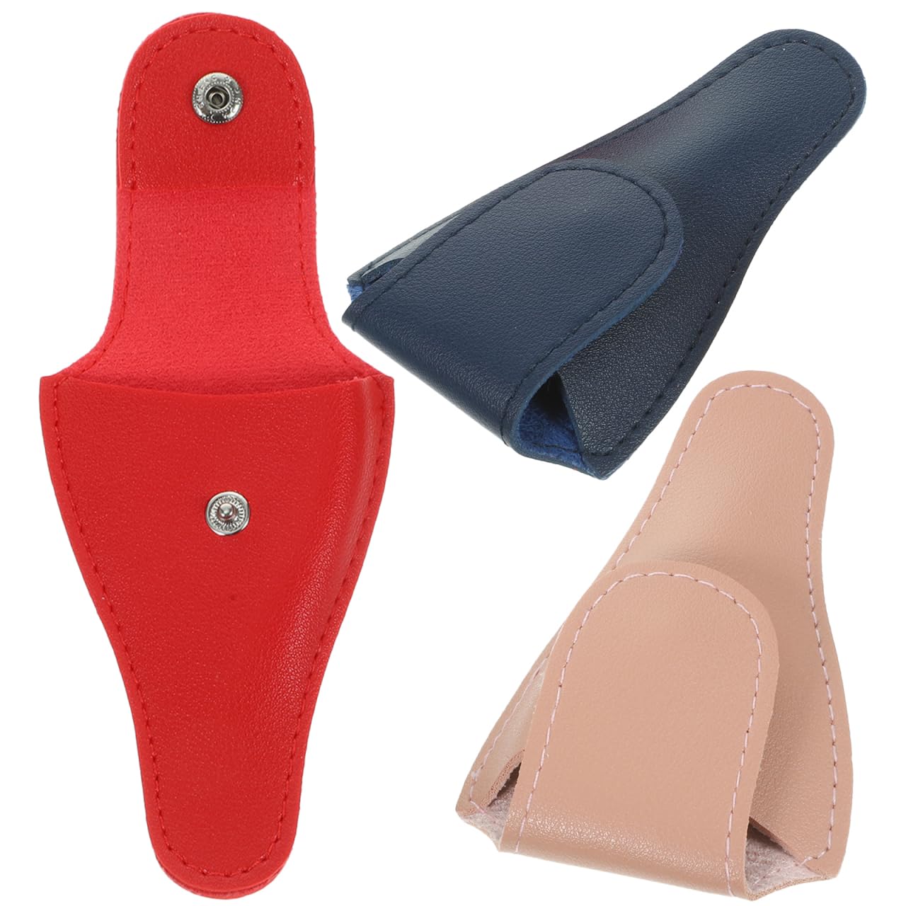 Housoutil Nail Scissor Pouch 3 Pack with Buckle Closure Protective Storage Cover for Cuticle Scissors Grooming Shears Portable Pedicure Tool Bag 4.33X2.75X0.98In
