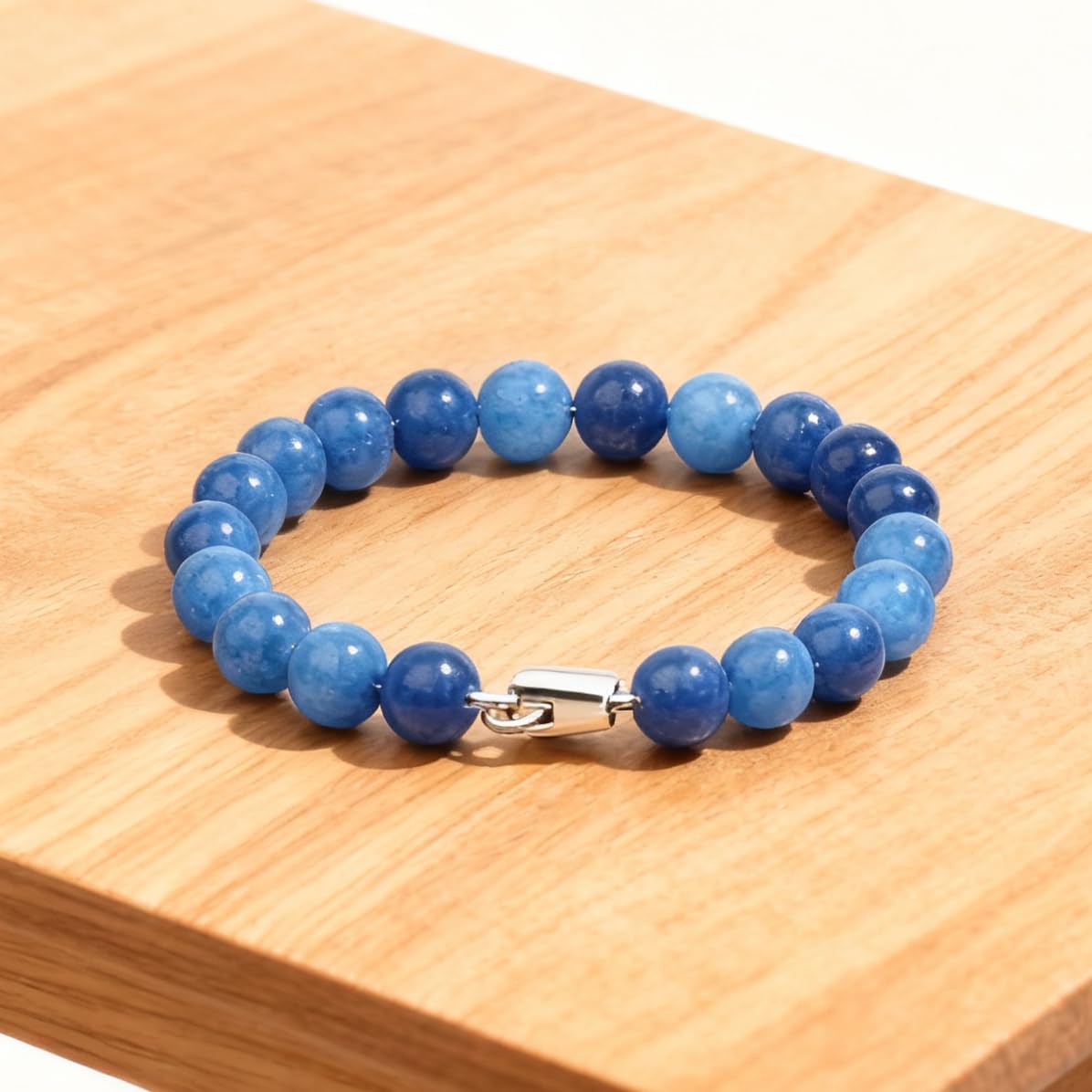 About 45pcs 8mm Natural Stone Beads Kyanite Beads Crystal Gemstone for Jewelry Making, DIY Bracelet Necklace