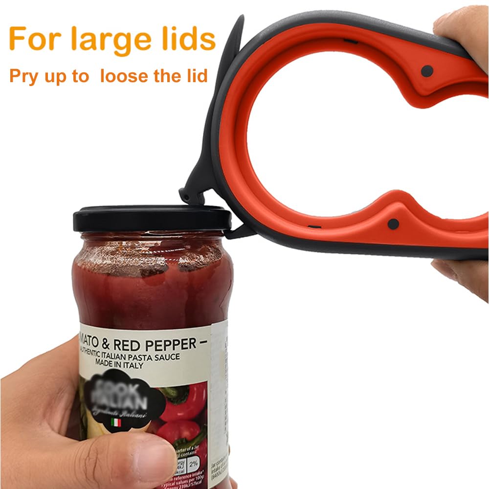 Otstar Latest Jar Opener for Seniors with Arthritis, Weak Hands, Multi-function Bottle Opener with Non Slip Rubber Jar Opener Gripper Pad and Corkscrew Wine Opener