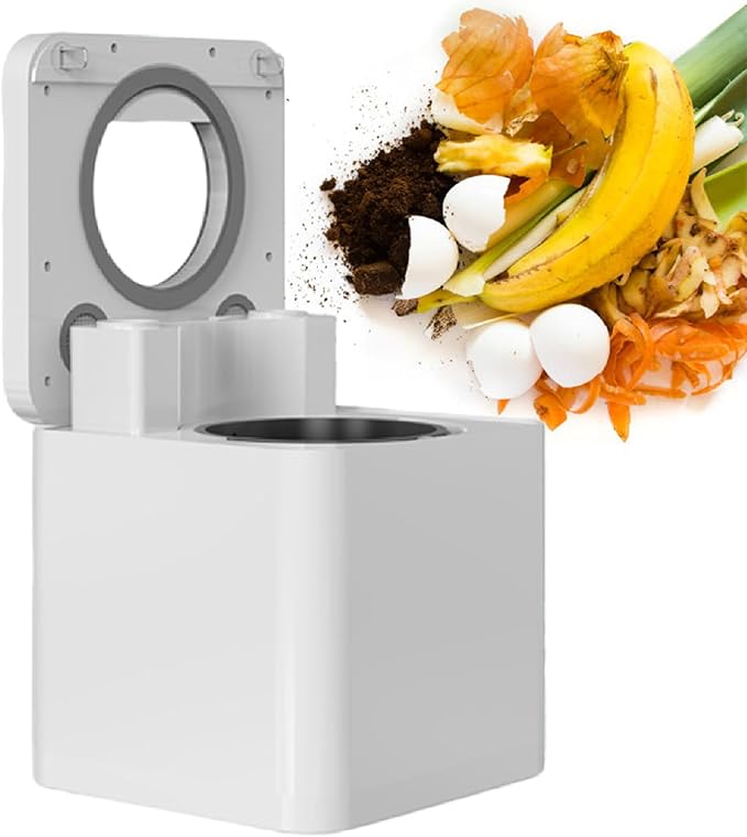 Odorless Countertop Smart Compost Bin, Turns Waste into Dry Fertilizer, Compost Bin for Indoor, Electric Composter for Kitchen,110V