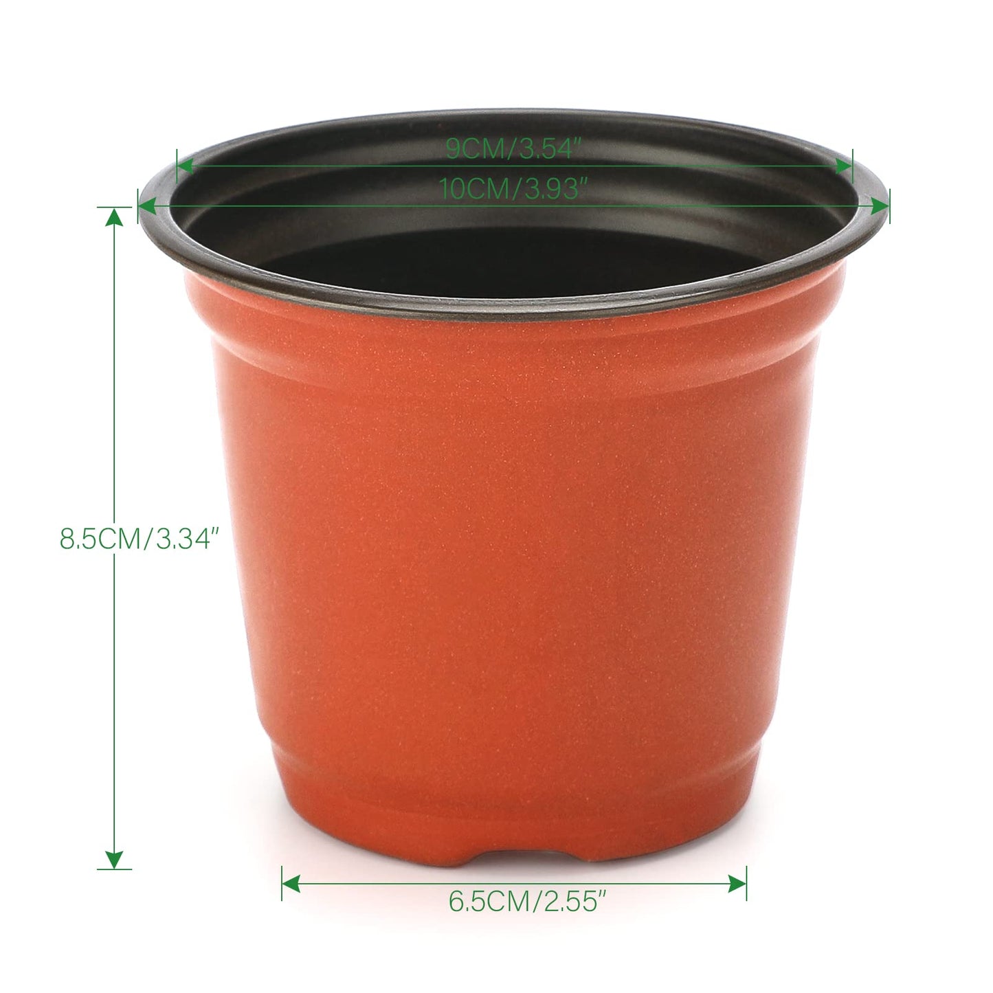KINGLAKE 100 Pcs 4 Inch Plastic Plant Labels with Permanent Marking Pen with 100 Pcs 4" Plastic Plants Nursery Pot