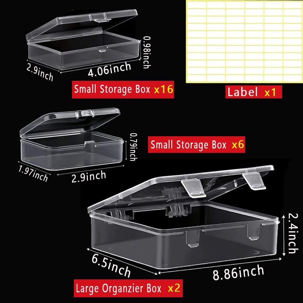 24pcs Bead Storage Containers,Large Bead Organizer Boxes And Craft Storage Boxes For Bracelet Making Diy Jewelry Craft Nails, Bracelets, Jewelry, Diamonds, Clay Beads, Screws,4.06x2.9x0.98inch