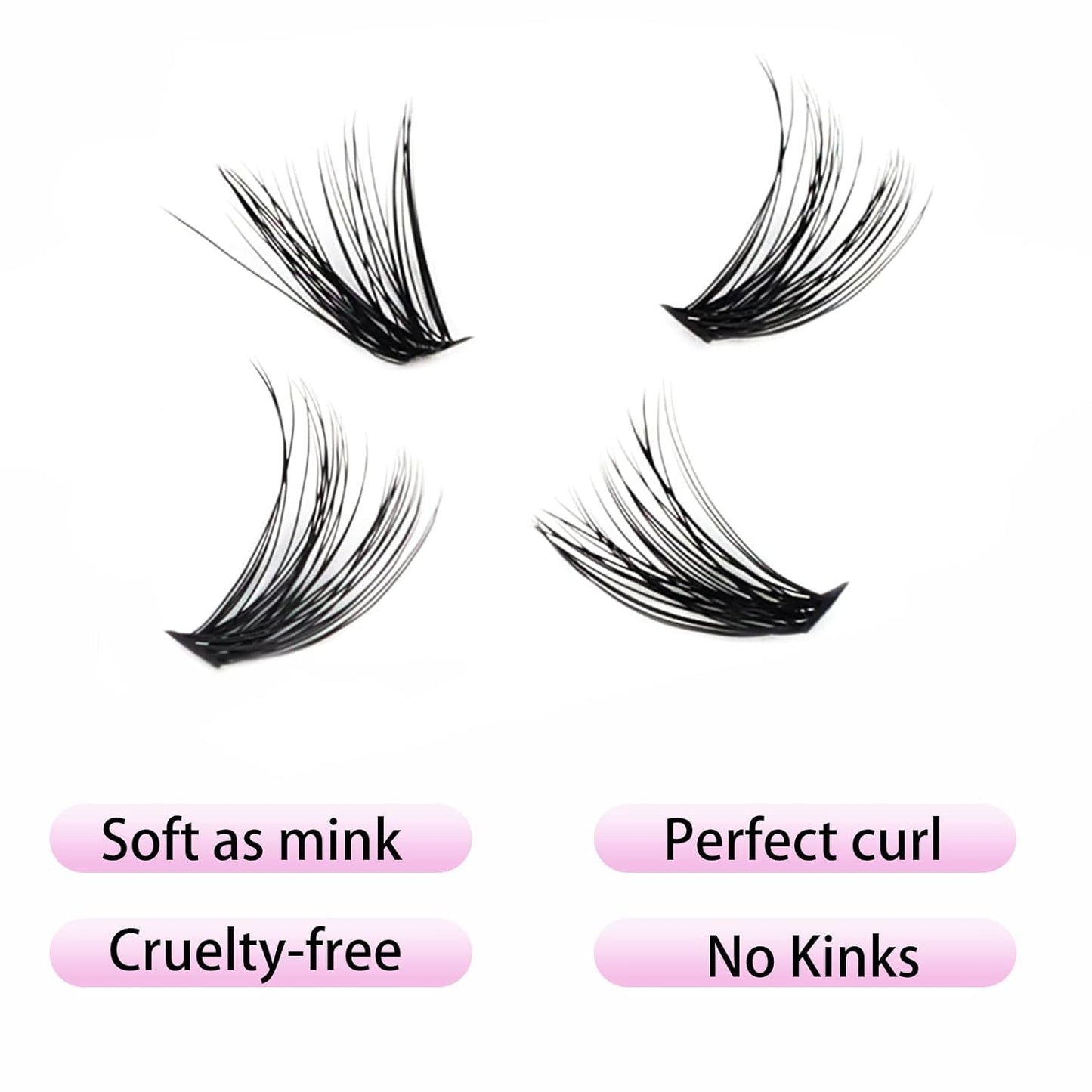 Lash Clusters LAUBESS Individual Lashes Waterproof Eyelash Clusters Mixed Tray Cluster Eyelash Extensions Soft Cluster Lashes for Beginners (40D-D-14)
