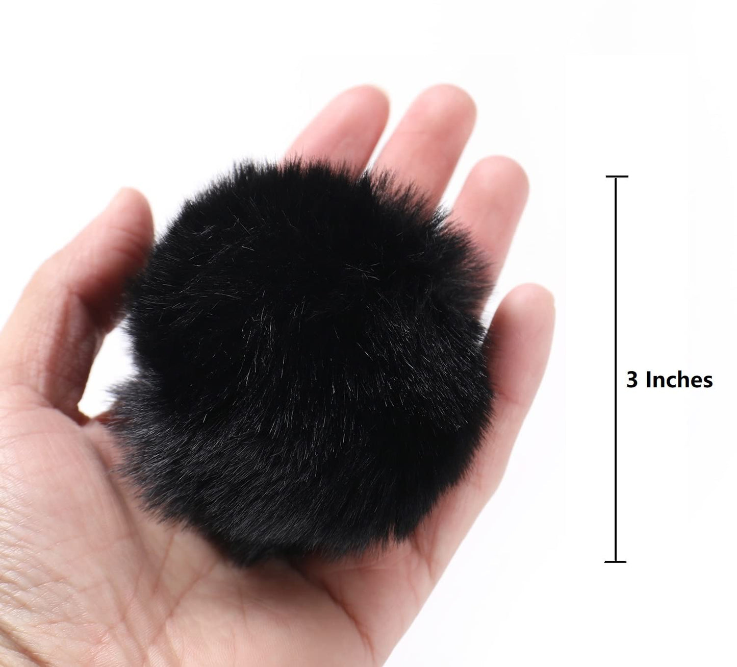 Craft Pom Pom Balls,Large Black Poms Costume Accessory, Pom pom Balls for Arts and DIY Creative Crafts Decorations,Black,3 Inches,20 Pieces.